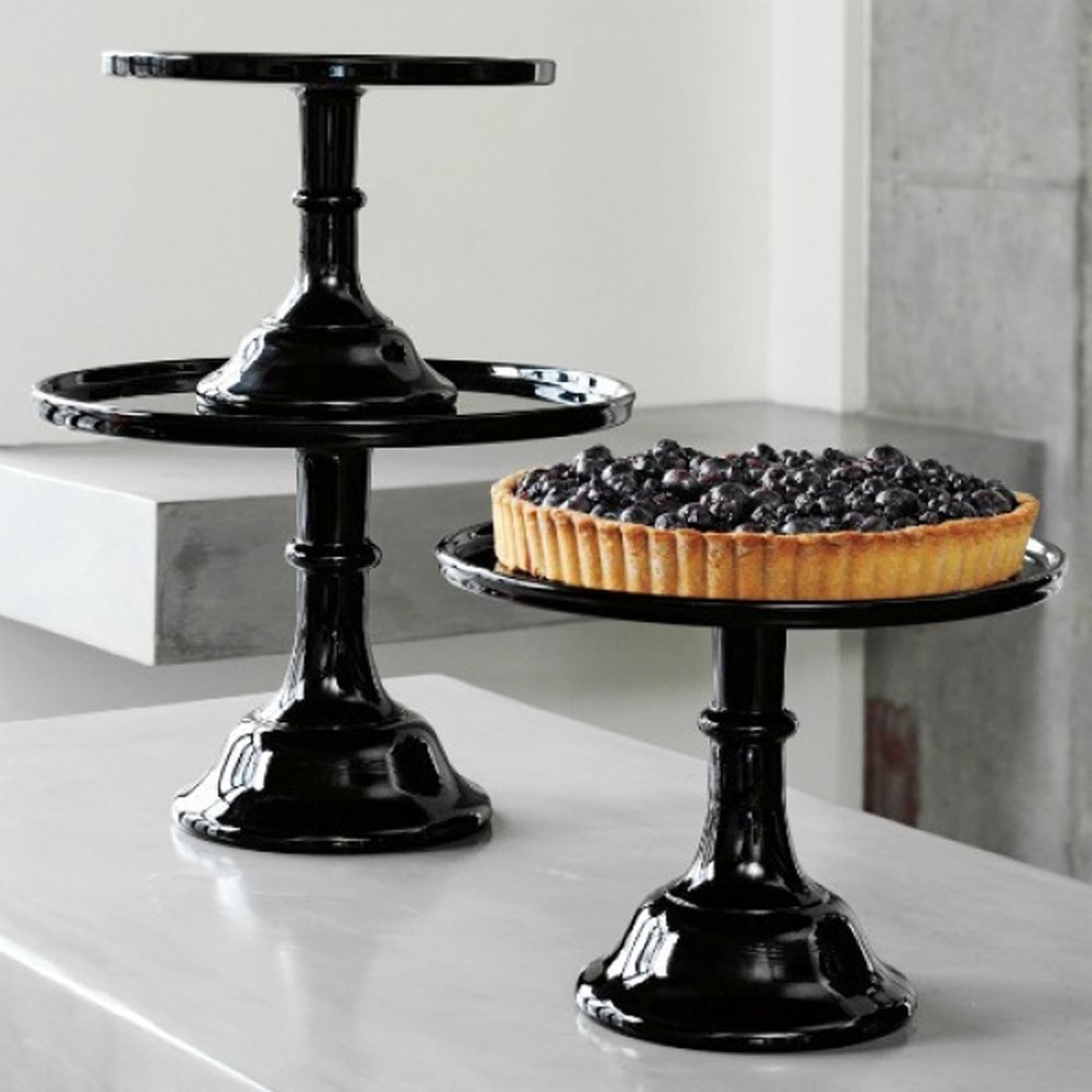 Mosser Glass Black Raspberry 9 Inch Cake Plate - Elegant Glass Serving Platter for Desserts, Cakes, and Pastries - Perfect for Weddings, Tea Parties, and Special Occasions