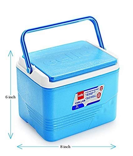 Premium Cello Chiller Ice Box - 3L Portable Cooler for Travel, Parties & Bars | Keep Drinks Cold & Ice Cubes Fresh | Medical & Outdoor Use | Durable Blue Design