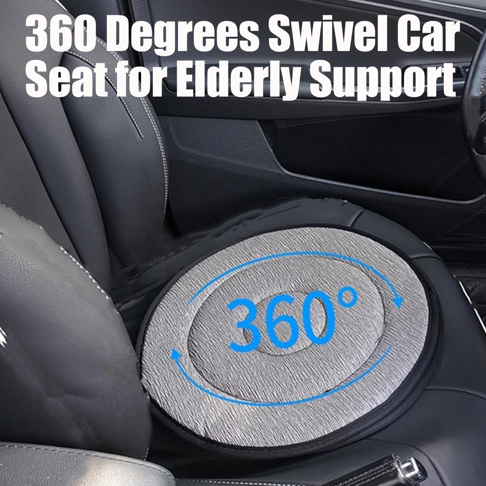 360° Rotating Car Seat Cushion for Elderly & Drivers - Non-Slip Swivel Seat Pad with 360-Degree Rotation - Beige Color - Perfect for Long Drives, Road Trips & Mobility Support