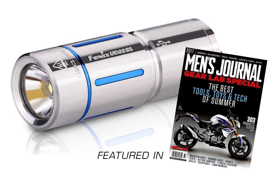 Fenix UC02SS USB Rechargeable Mini Keychain Flashlight - Compact EDC Light for Camping, Hiking & Emergency Use