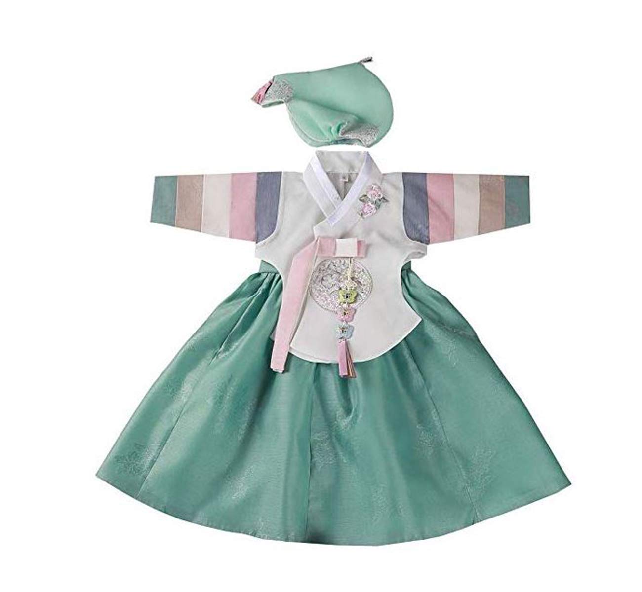 Korean Traditional Baby Hanbok Outfit for Girls - Green Dress for Birthday Party & Ceremony (Ages 1-8) | Perfect for Cultural Events & Photo Shoots