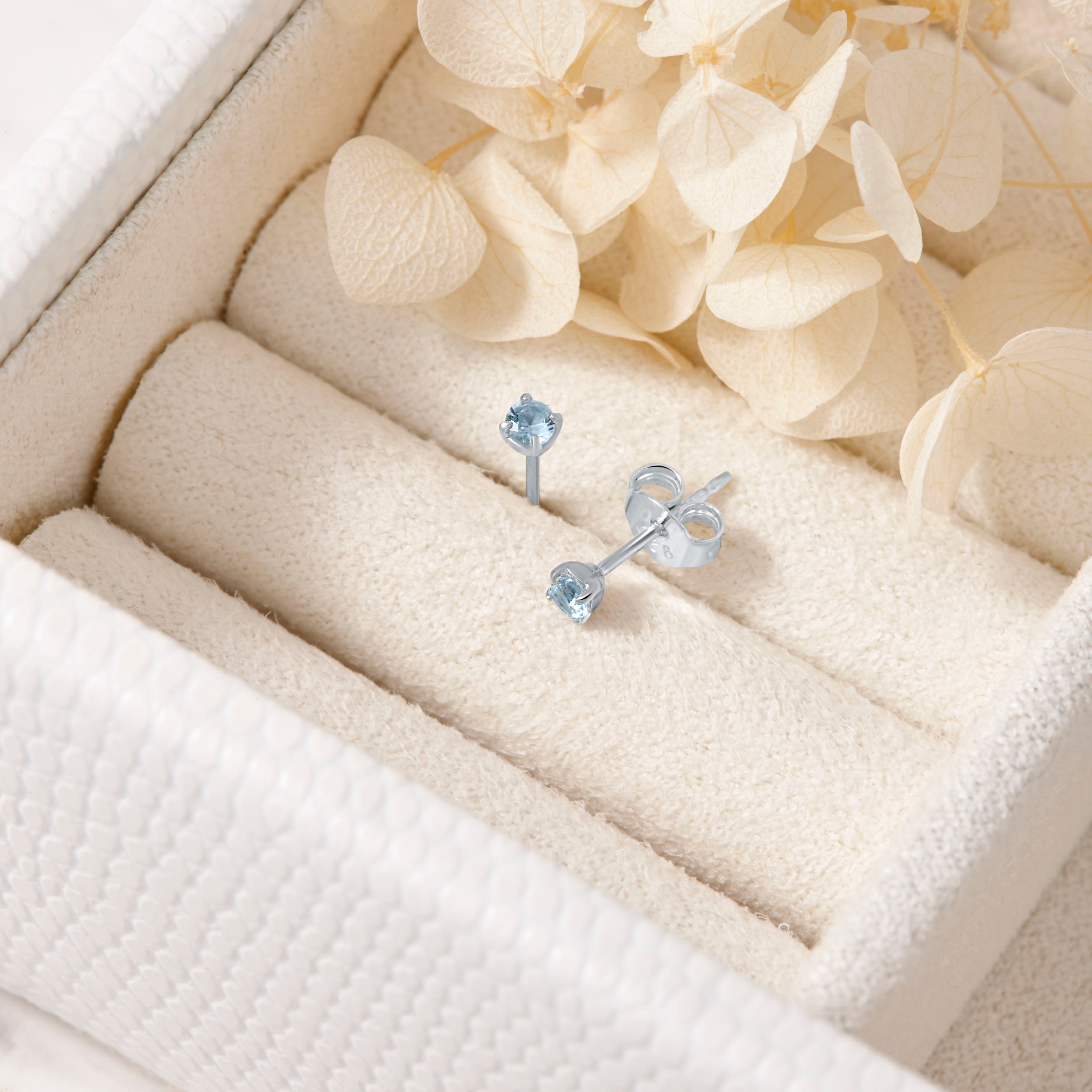 Exquisite Blue Topaz Stud Earrings for Women - 925 Sterling Silver Elegant Jewelry Gift for Her - Perfect for Weddings, Parties & Everyday Wear