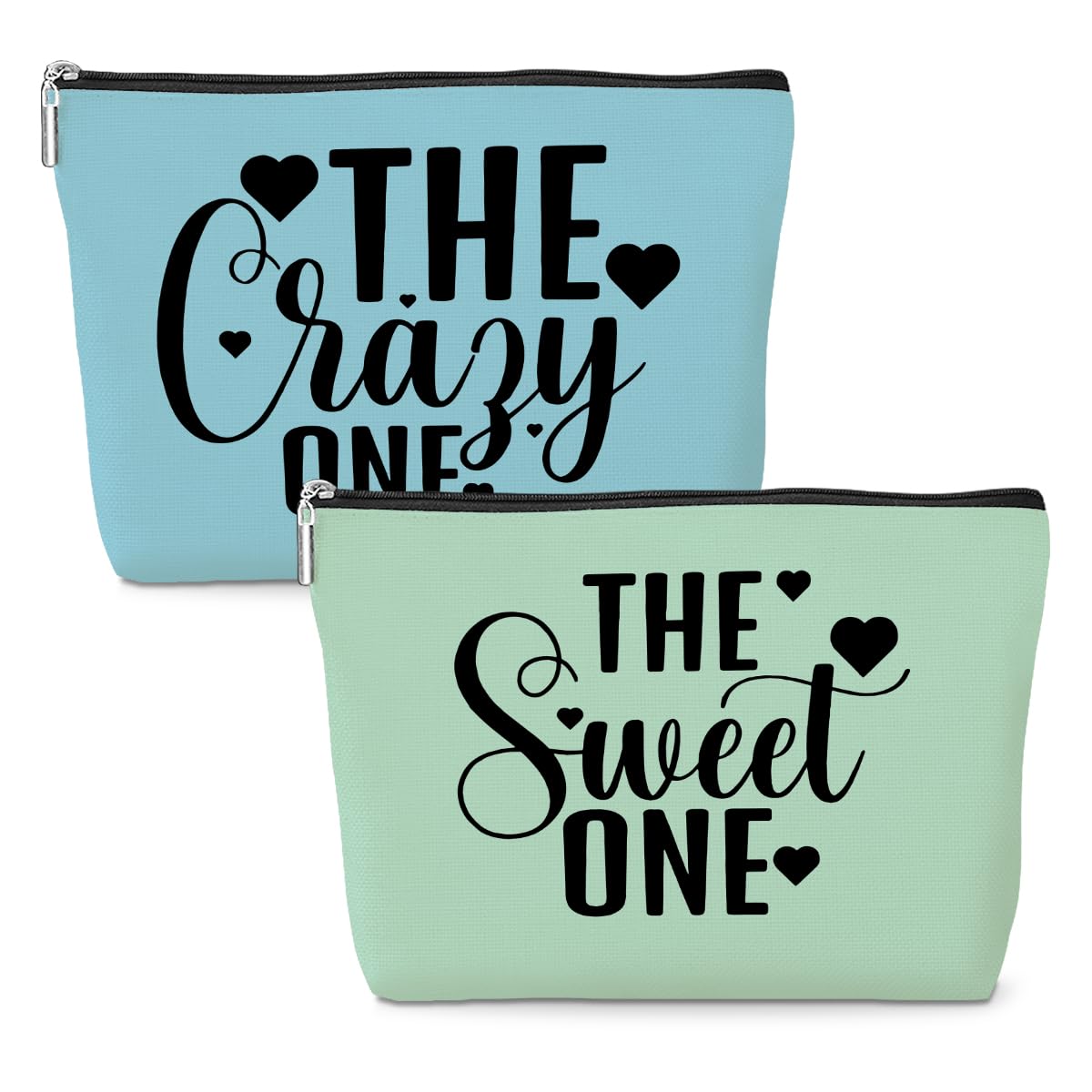 2 Pack Funny Girls Trip Makeup Bags - Cute Cosmetic Pouches for Bachelorette Parties, Weddings & Bestie Gifts | Perfect for Travel, Vacation & Girls Weekend | Birthday, Christmas Friendship Presents for Women
