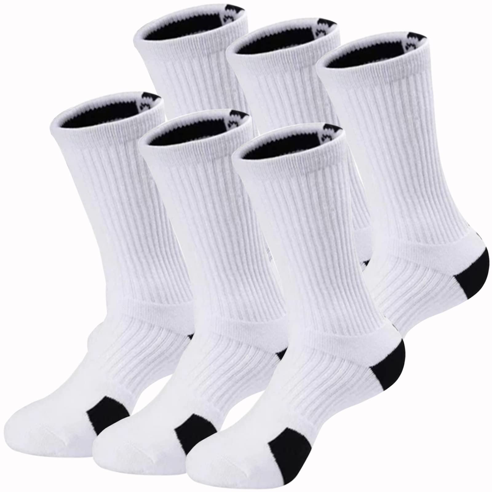 Men's & Women's Athletic Cushioned Compression Crew Basketball Socks - Breathable Workout Socks for Running, Sports & Gym - Perfect for Basketball, Tennis & High-Impact Activities
