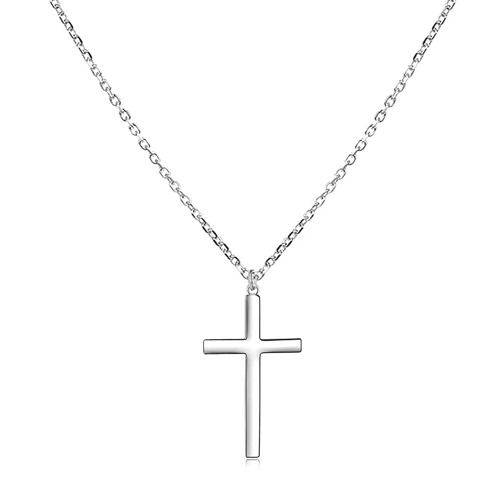 Believe in God Tiny Simple Cross Necklace - Religious Jewelry for Women & Girls - Perfect Birthday Gift for Faith & Inspiration