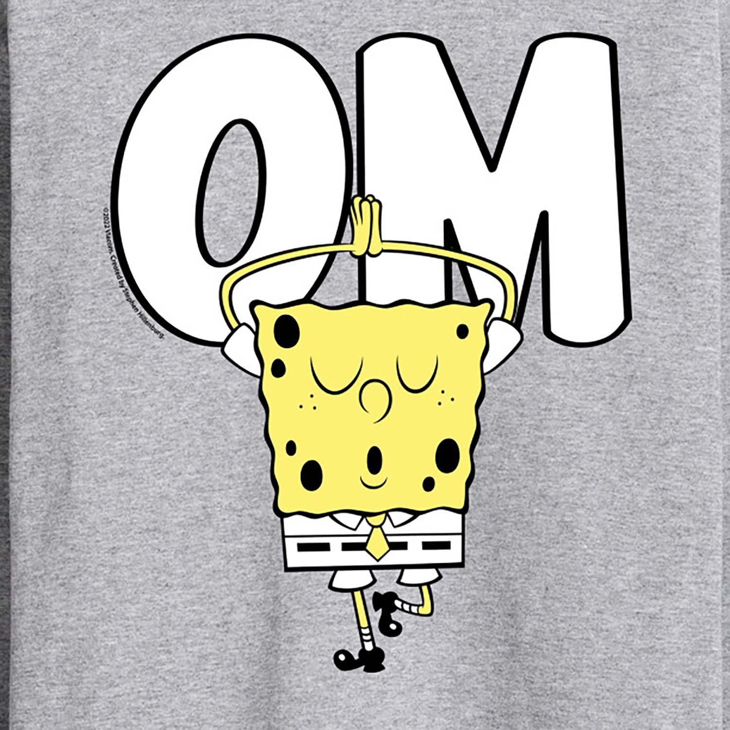 HYBRID APPAREL Spongebob Squarepants Yoga Pose Men's Long Sleeve T-Shirt - Cartoon Graphic Tee for Fans, Comfortable Cotton Shirt for Yoga, Gym & Casual Wear