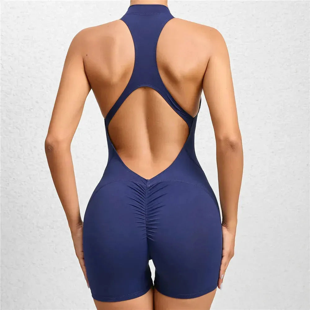 2024 Women's Zipper Tracksuit Set - One Piece Jumpsuit with Scrunch Legging for Yoga, Workout & Gym | Activewear for Running, Pilates & Lounge Wear
