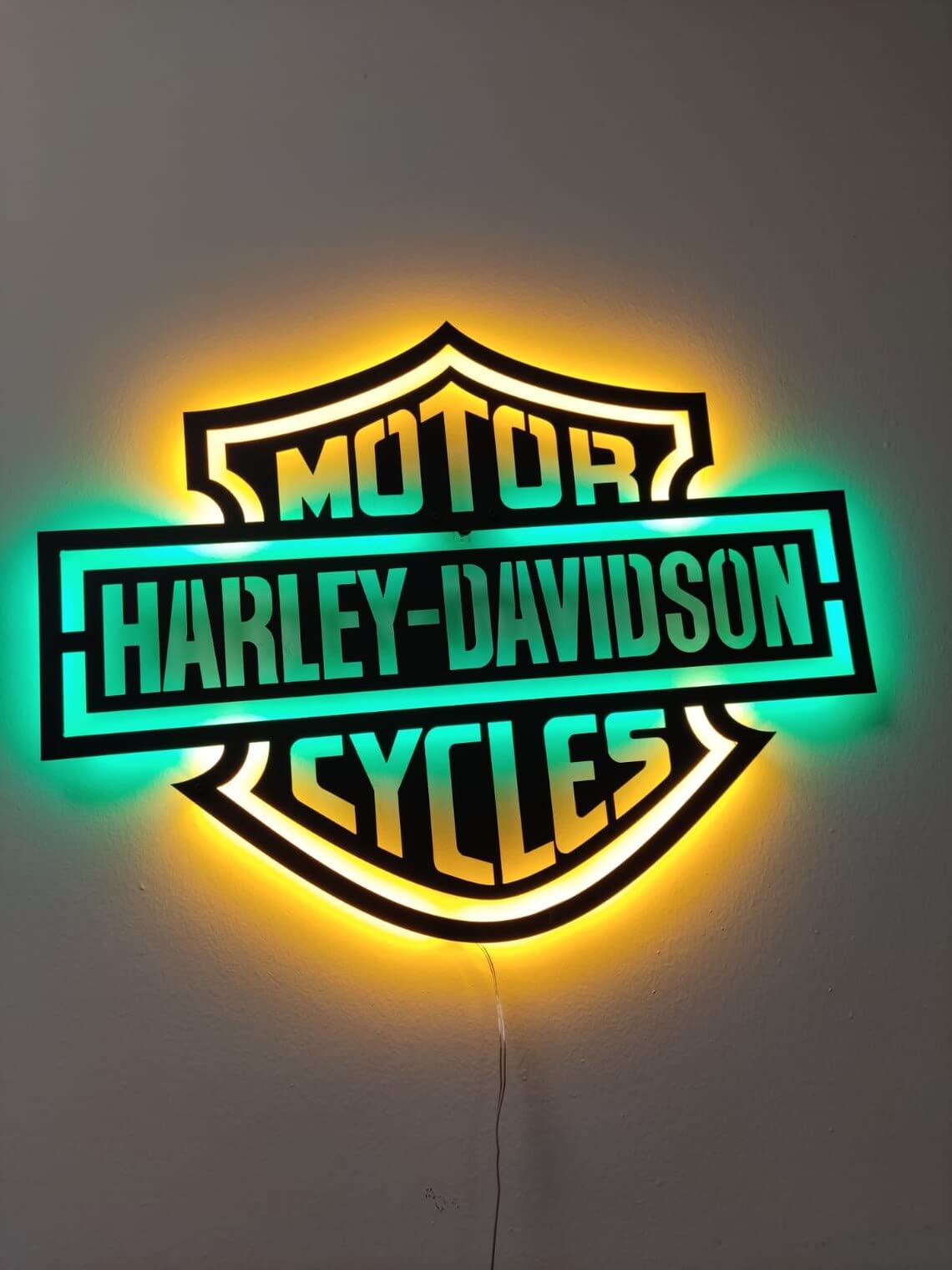 Harley Davidson LED Patch - 39 x 30 Inch Amber Metal Emblem | 100% Durable Motorcycle Accessory | Perfect for Biker Jackets, Vests & Helmets | Great Gift for Harley Enthusiasts