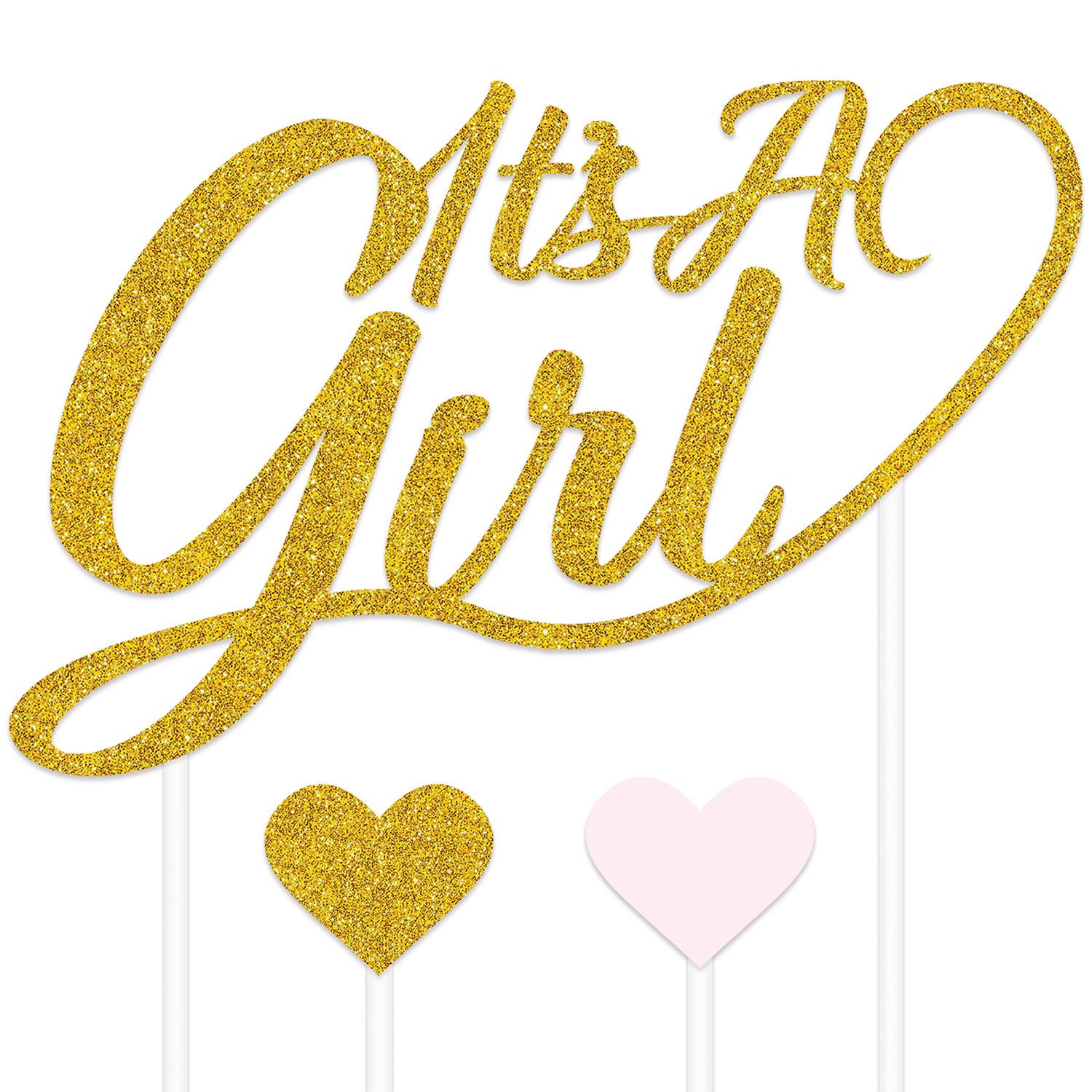 12 Pack Beistle It's A Girl Cake Toppers - Baby Shower Decorations for Gender Reveal Parties & Newborn Celebrations