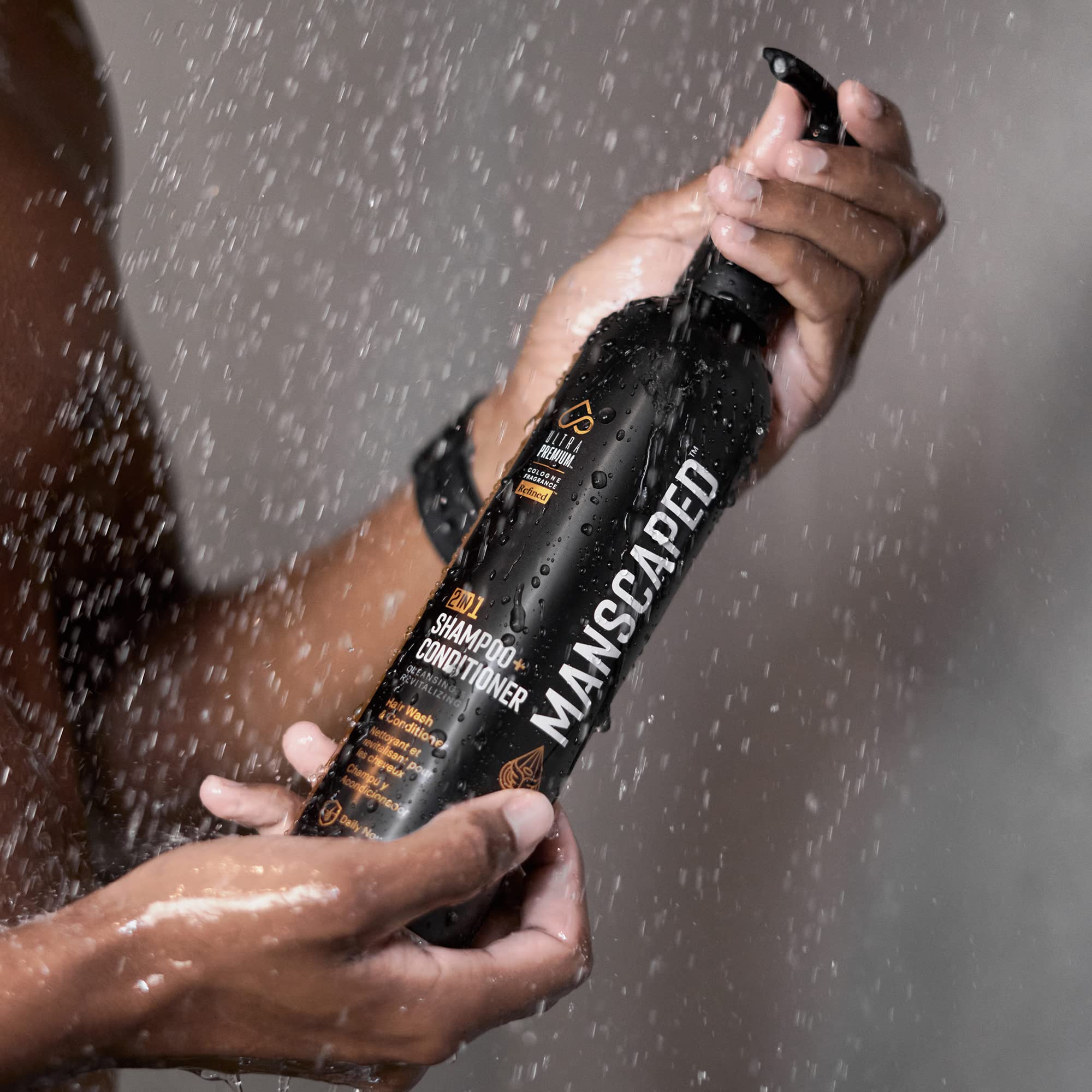 MANSCAPED® 2 In 1 Shampoo & Conditioner for Men - Ultra Premium Hair Care with Sea Kelp, Coconut Water & Aloe Vera - Nourishing & Hydrating Formula (16 oz) - Perfect for Daily Shower & Grooming Routine