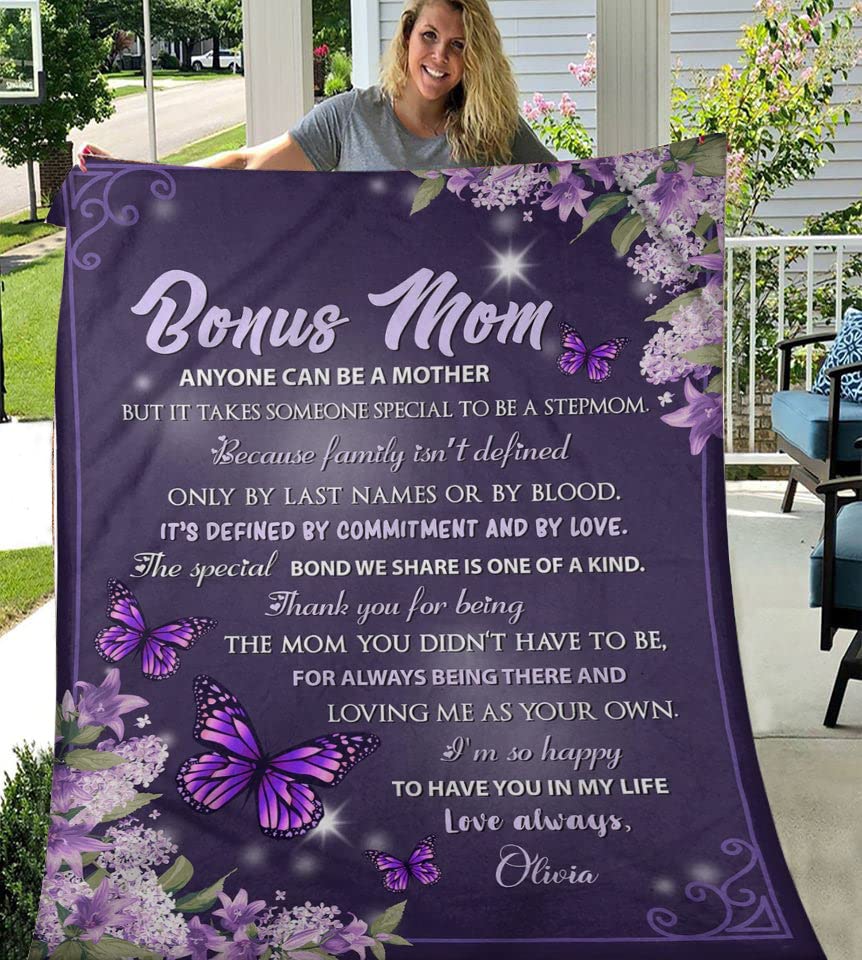 Personalized 'It Takes Someone Special to Be a Stepmom' Custom Butterfly Blanket - Thoughtful Gift for Bonus Mom - Christmas, Mother's Day & Family Appreciation Present