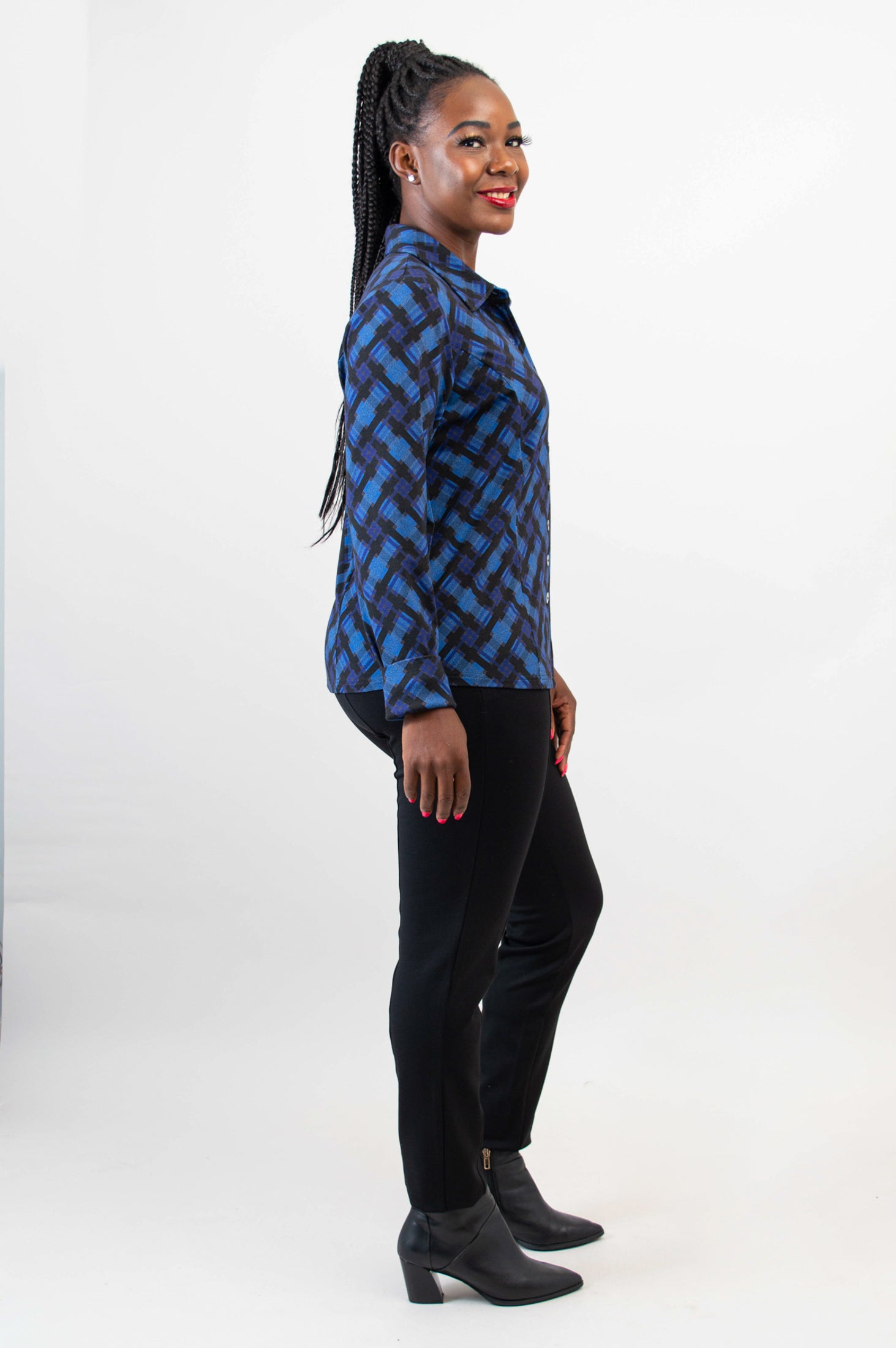 Harley Long Sleeve Top - Soft Bamboo Fabric with Scottish Isles Print | Women's Casual Shirt for Everyday Wear & Outdoor Activities