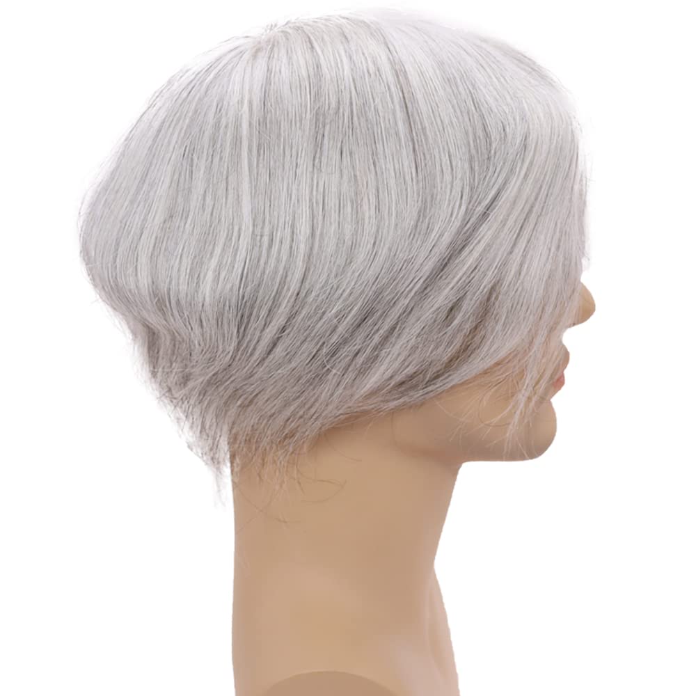 Premium European Human Hair Toupee for Men - Soft Full Swiss Lace Hair Replacement System - 10