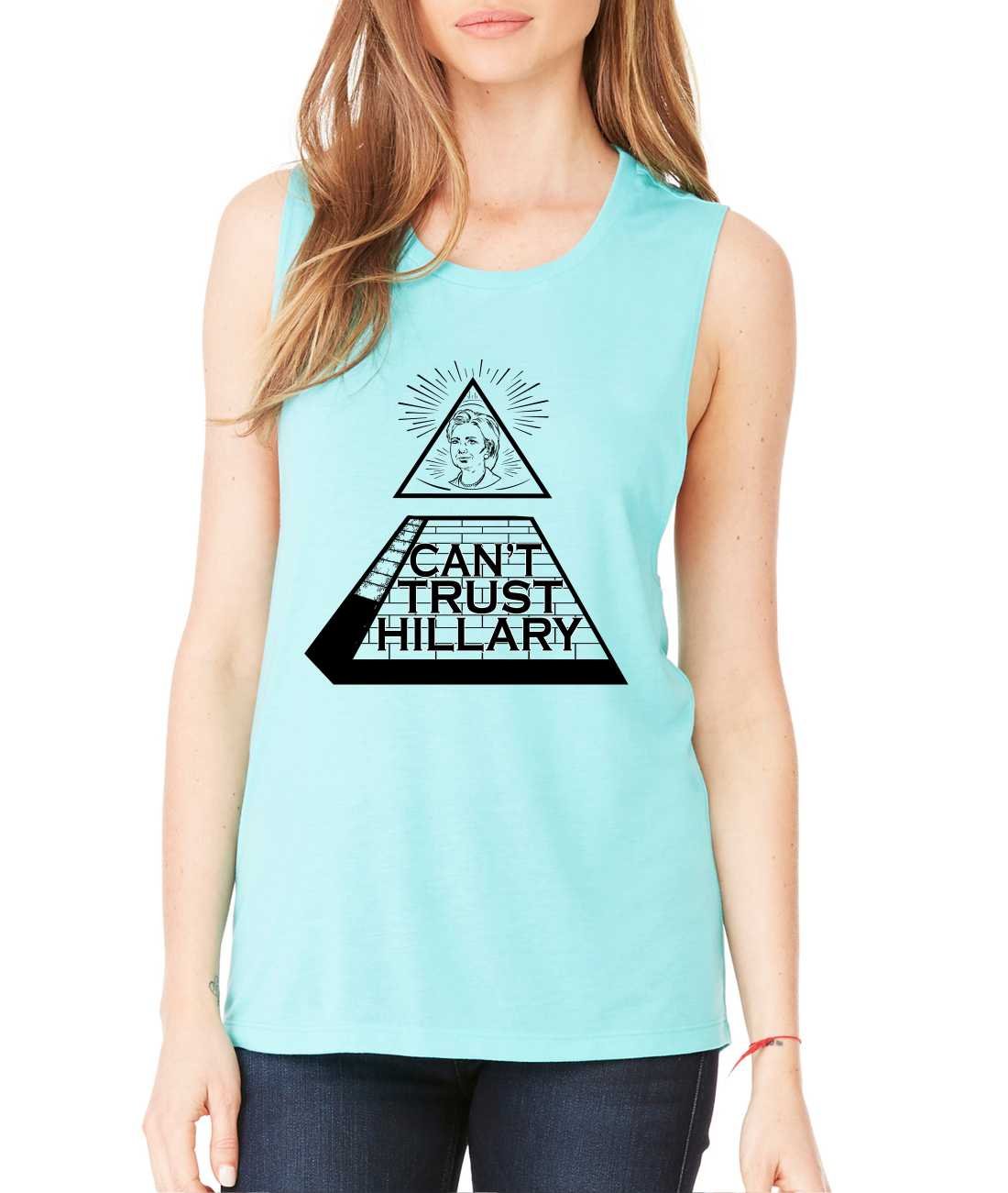 ALLNTRENDS Women's Flowy Muscle Tank Top - Trendy Casual Workout Shirt for Yoga, Running & Gym - Hillary Election 2016 Inspired Design