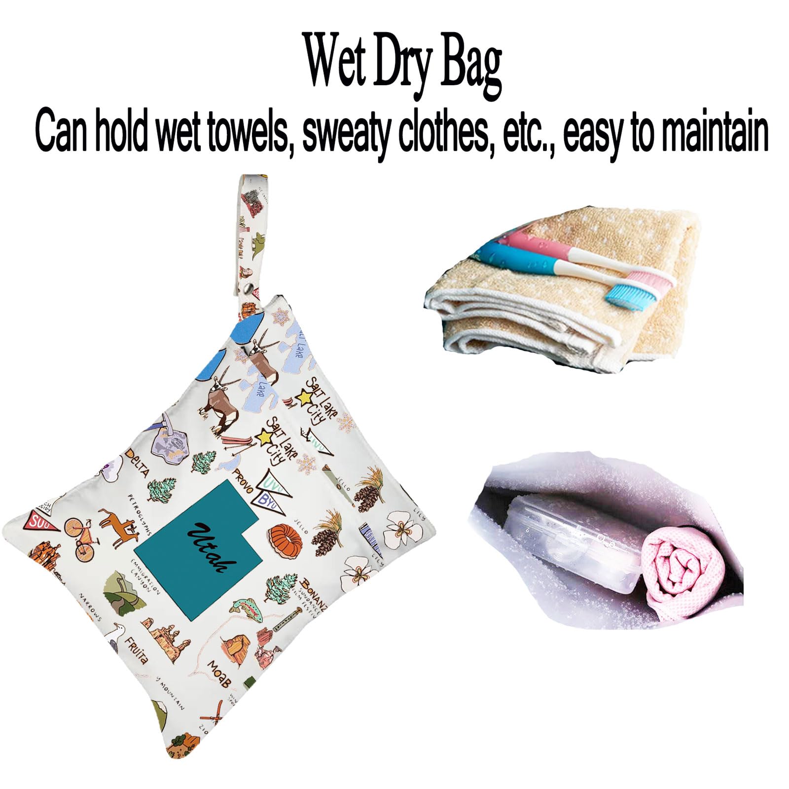 Utah State Travel Gifts - Waterproof Wet Dry Bag for Beach, Pool & Hiking - Durable Travel Storage Pouch - Perfect Utah Souvenirs & Merchandise for Outdoor Adventures