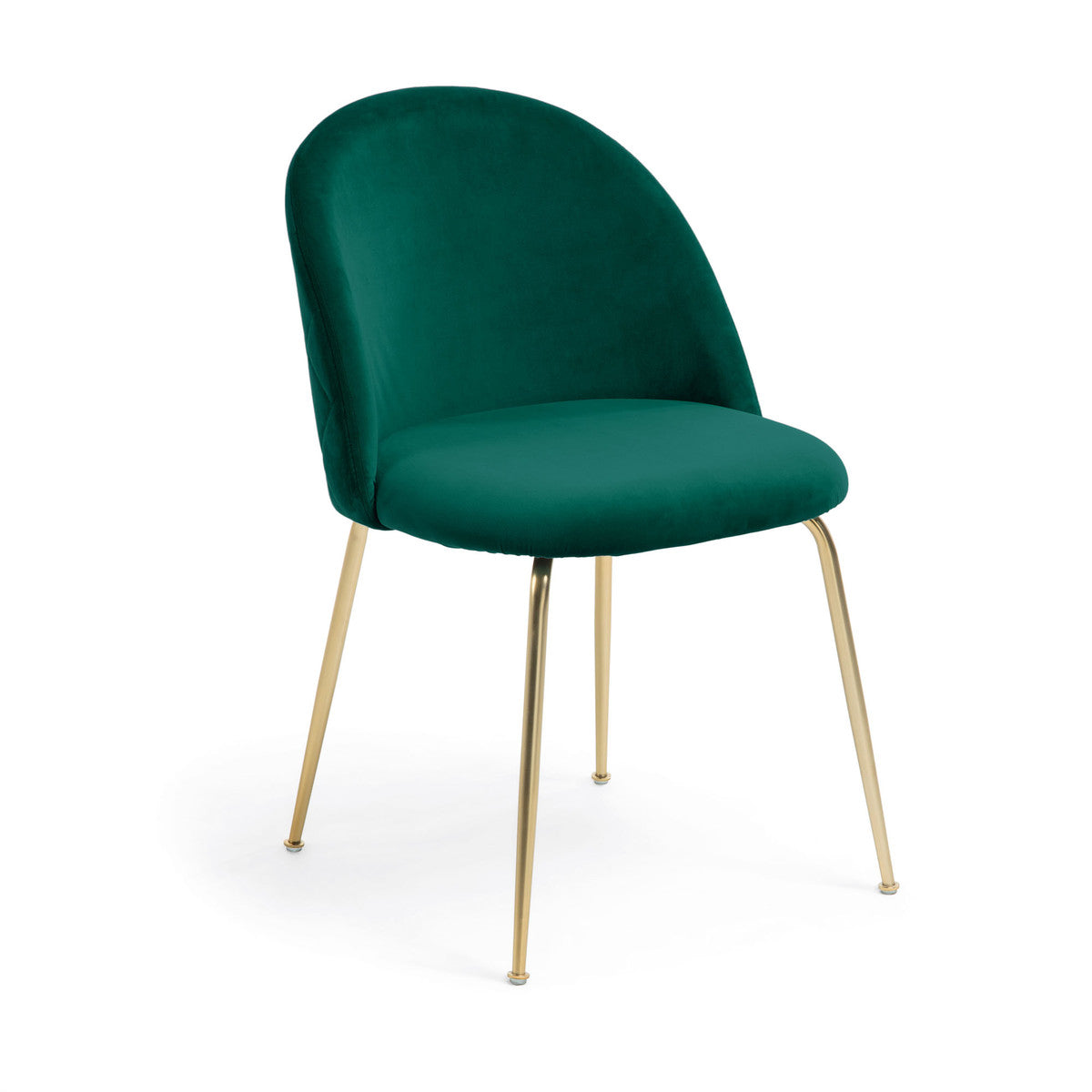 Ivonne Velvet Dining Chair - Modern Upholstered Accent Chair for Kitchen, Dining Room & Office - Soft Velvet Fabric with Sturdy Metal Legs - Elegant Home Decor for Small Spaces