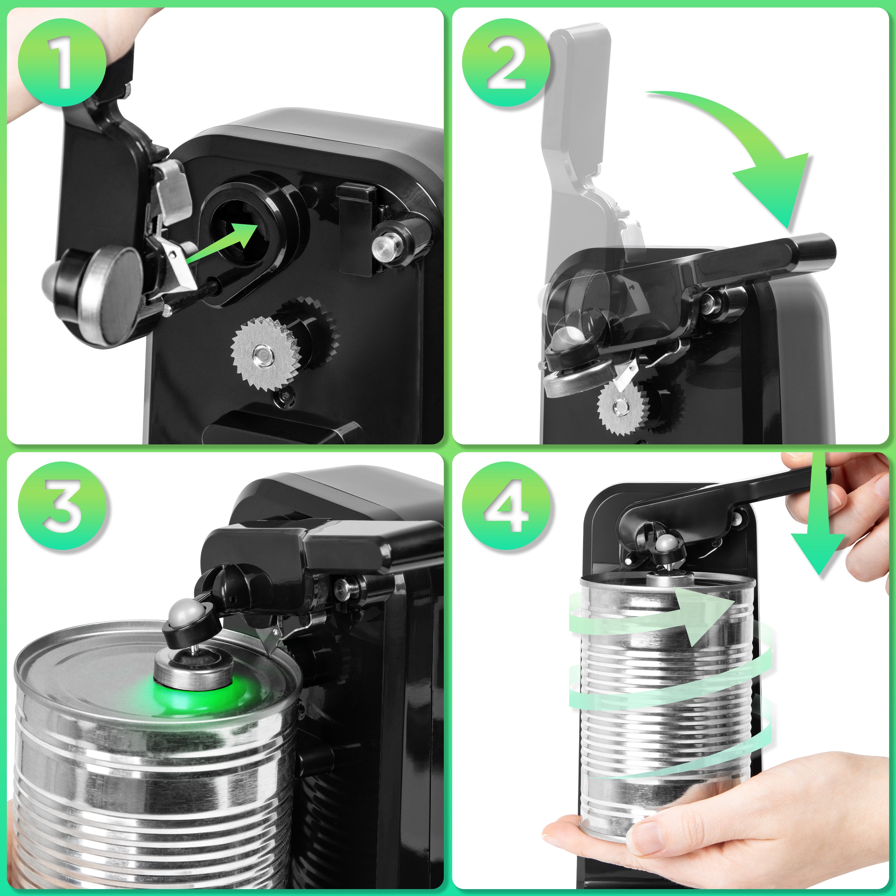 **Duronic CO40 Automatic Electric Can Opener – 50W One-Touch Operation with Built-in Knife Sharpener & Bottle Opener – Magnetic & Easy Grip for Seniors & Arthritis – Perfect for Kitchen, Camping & Emergency Use**