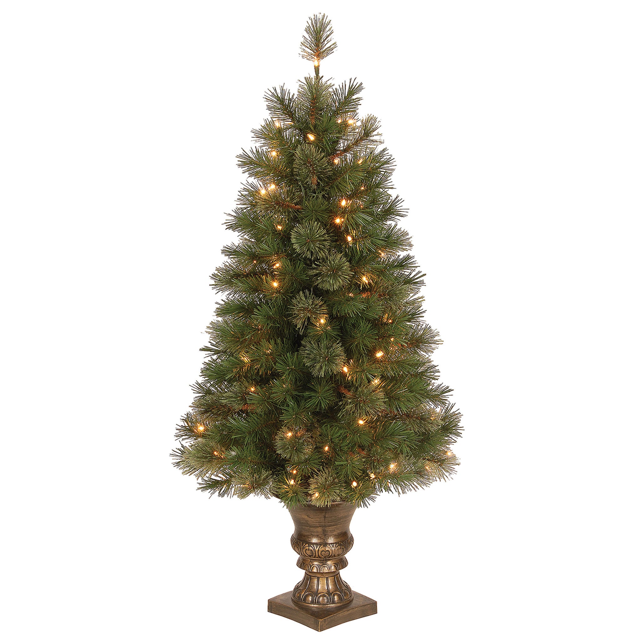 4 ft. Pre-Lit Atlanta Spruce Artificial Christmas Tree with 200 Clear LED Lights - Perfect for Indoor Holiday Decor & Living Room Festive Display
