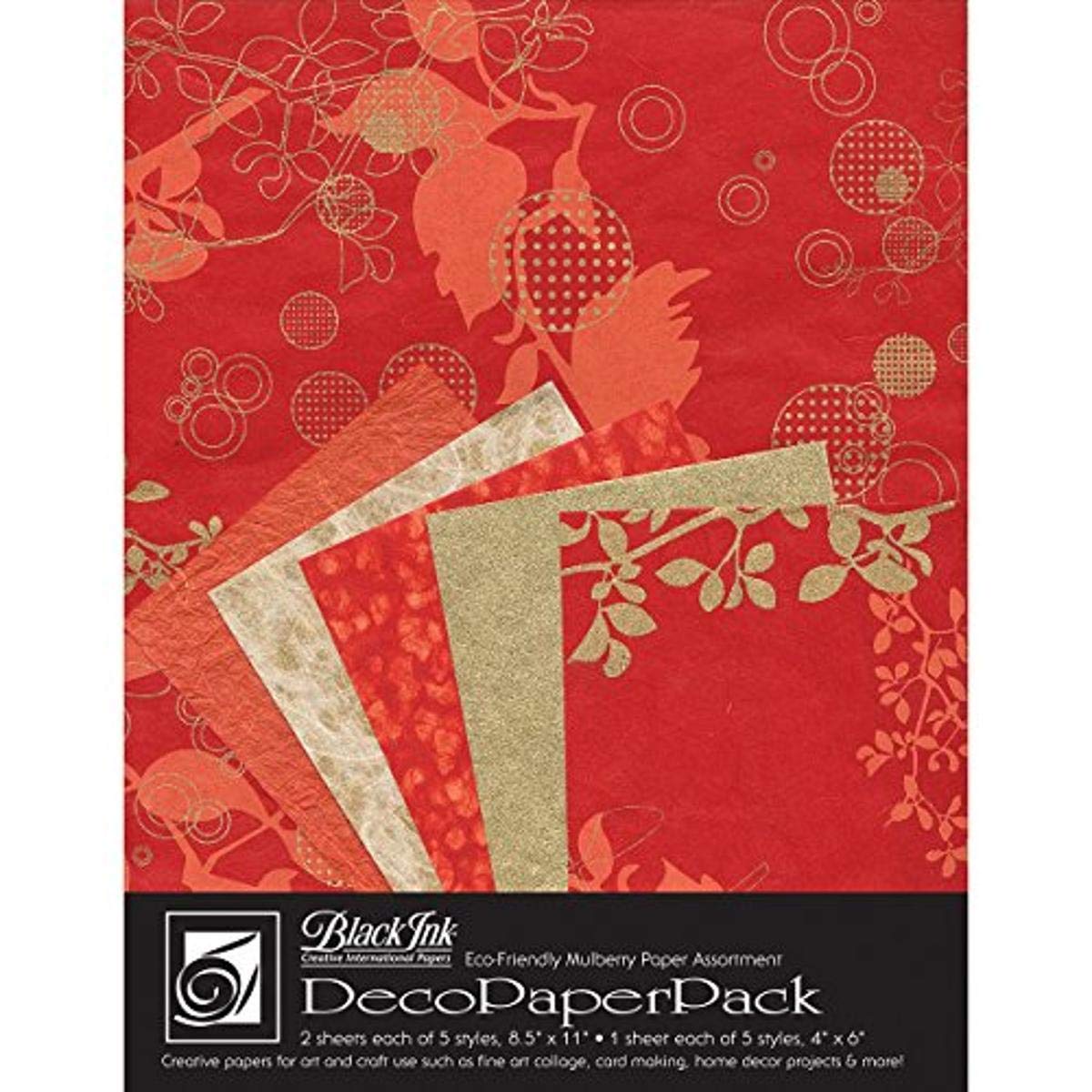 Black Ink DP-704 Decorative Paper Pack - Chinaberry Red for Scrapbooking & Crafts
