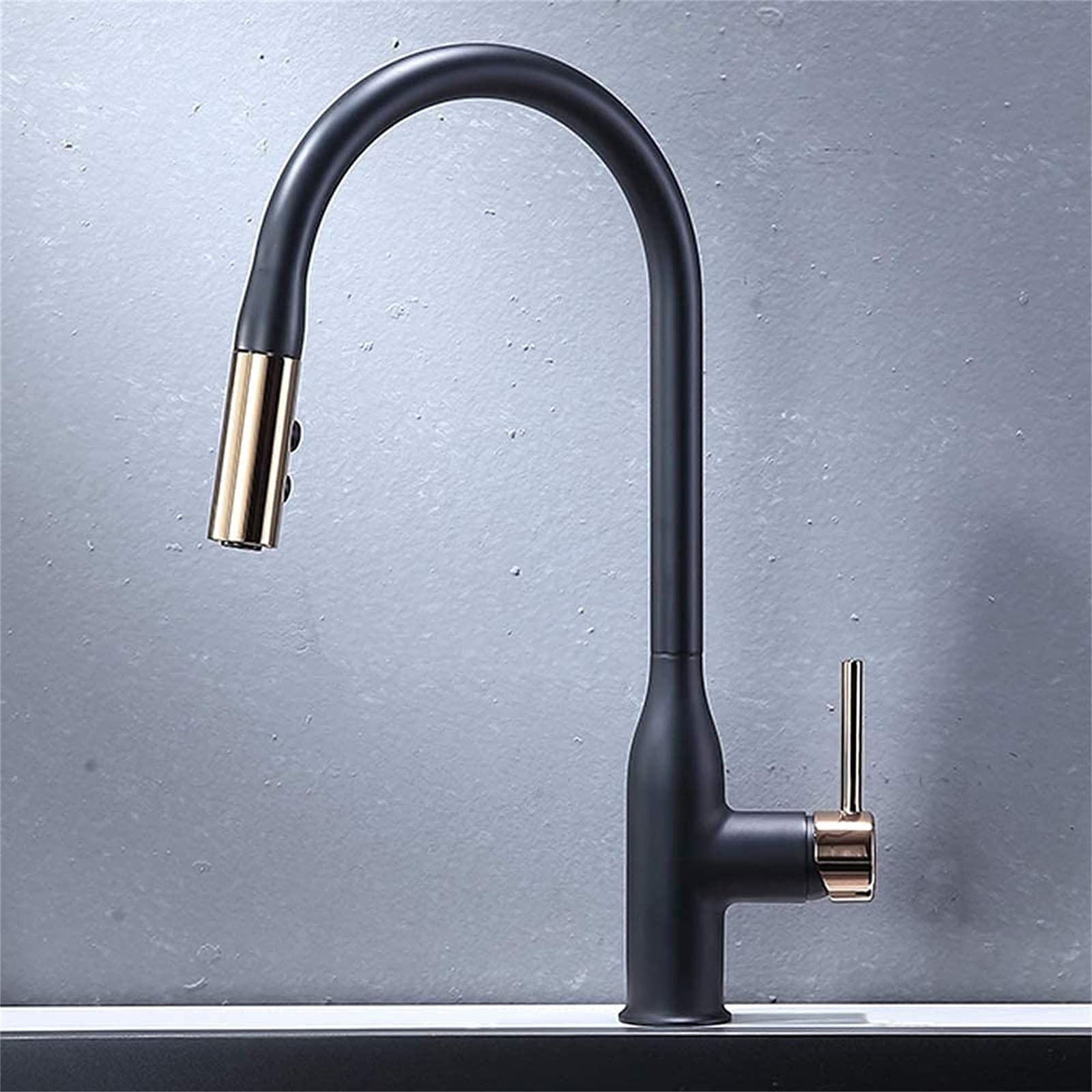 CHLDDHC One-Hand Stainless Steel Kitchen Sink Faucet with Pull-Out Sprayer, 360° Rotation & 2 Spray Modes for Hot/Cold Water - Perfect for Modern Home Cooking and Dishwashing