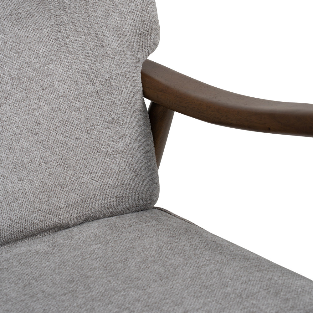 Modern FIGARO 2-Seater Sofa with Walnut Wood Frame & Steel Legs - Perfect for Living Room, Office or Small Space Decor