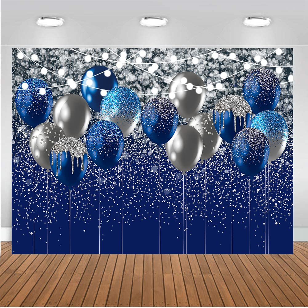 CHAIYA 8x6FT Royal Blue Backdrop - Balloon Party Decor for Birthday, Prom, Graduation & New Year 2024 Celebrations - Perfect for Cake Tables, Photo Booths & Family Events