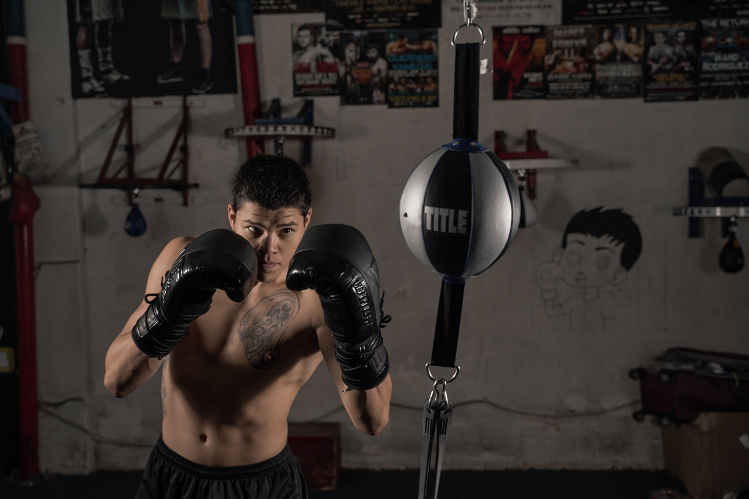 Black Blast Lace-Up Boxing Gloves for Training - Premium Leather Punching Gloves for Men & Women - Perfect for Boxing, MMA, Kickboxing & Fitness Workouts