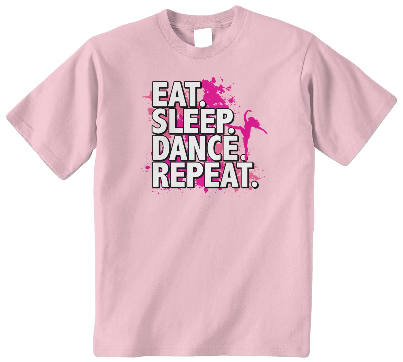 Threadrock Big Girls' Eat Sleep Dance Repeat Youth T-Shirt - Cute Graphic Tee for Teen Girls - Perfect for Dance Class, Sleepovers & Casual Wear