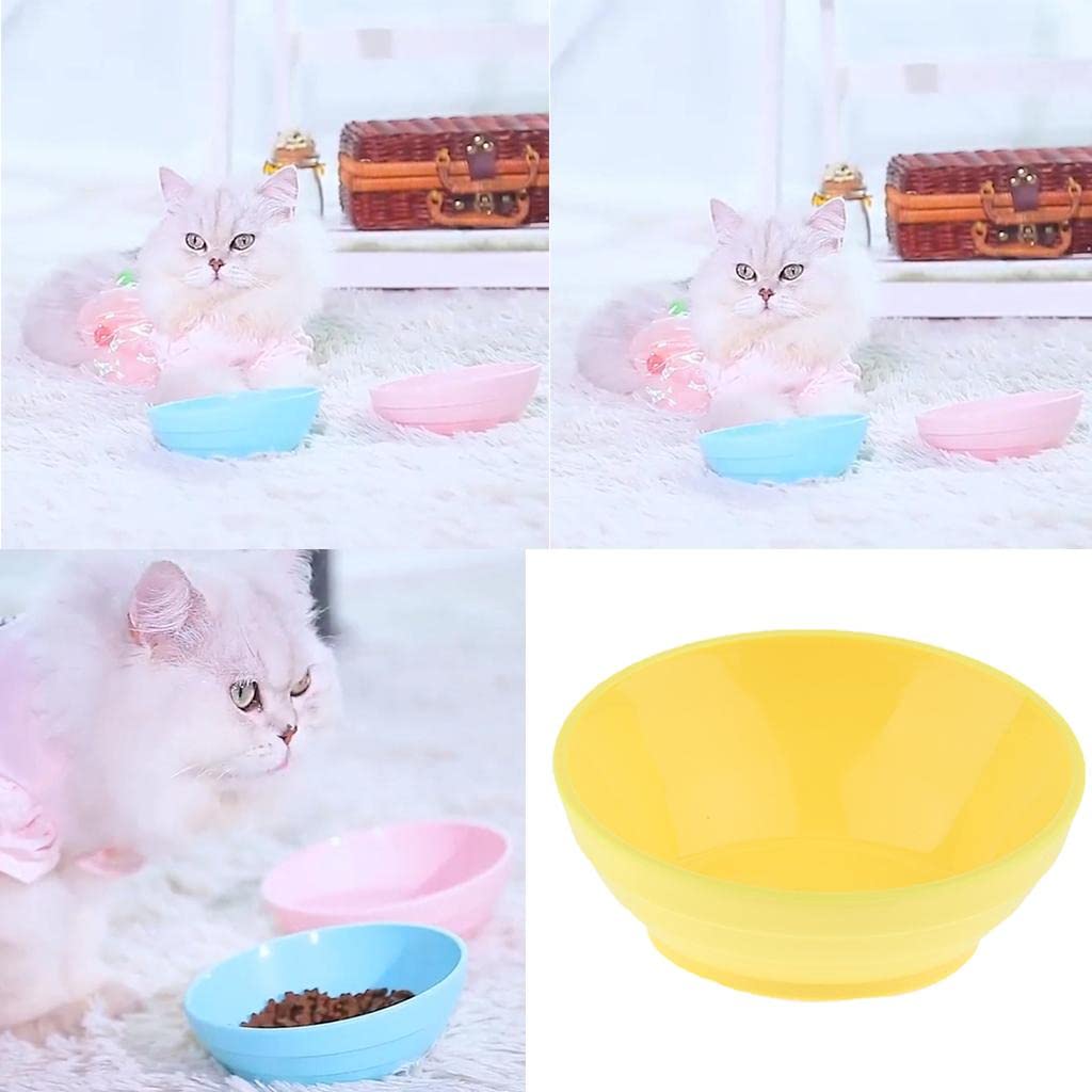 Non-Slip Yellow Pet Bowl for Cats & Dogs - Durable Food and Water Dish for Mealtime - Perfect for Home, Travel, and Outdoor Use