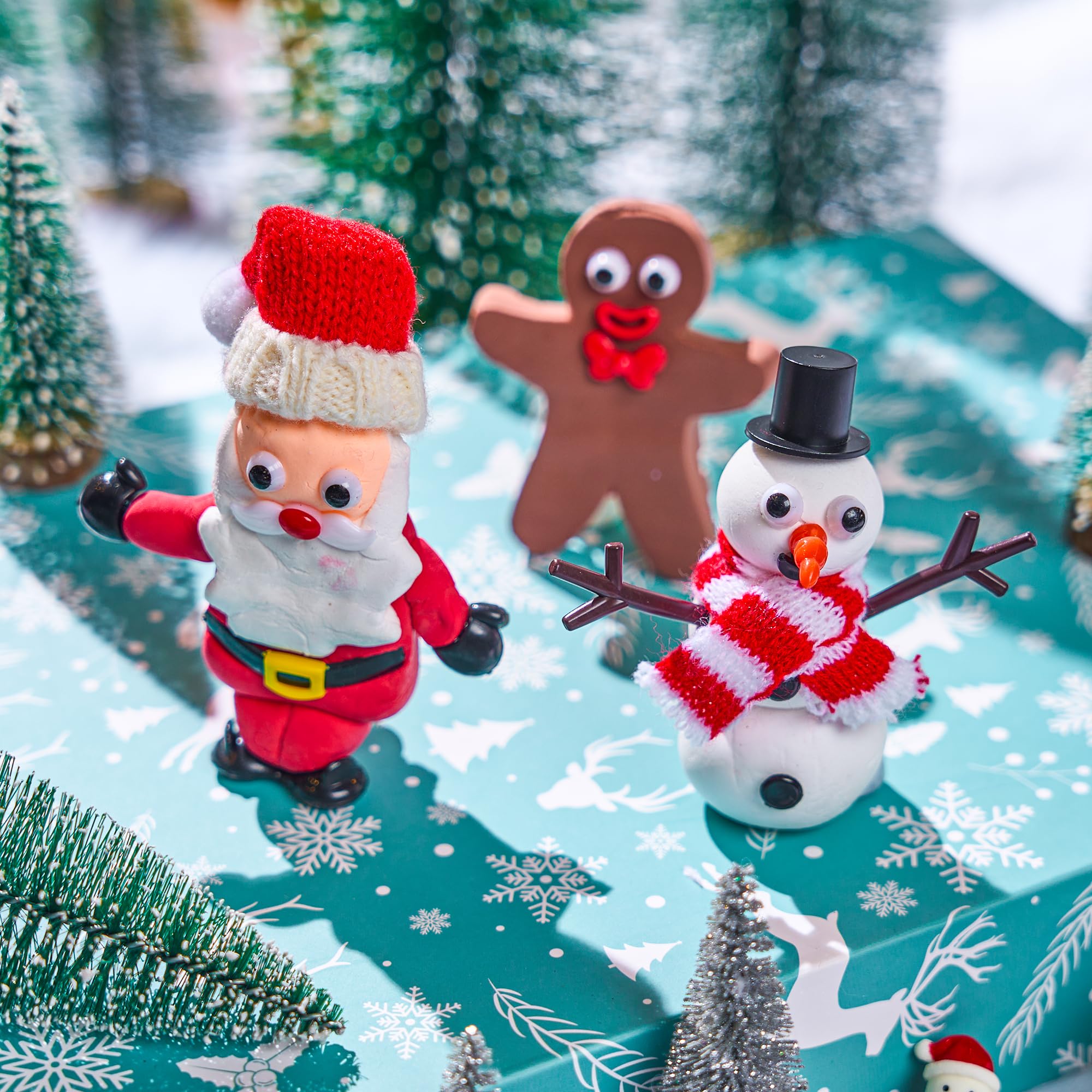 JOYIN Christmas Craft Kit - Build Your Own Snowman, Santa Claus & Gingerbread Man | 3-Pack DIY Arts and Crafts for Kids | Xmas Party Favors, Stocking Stuffers & Holiday Classroom Activities