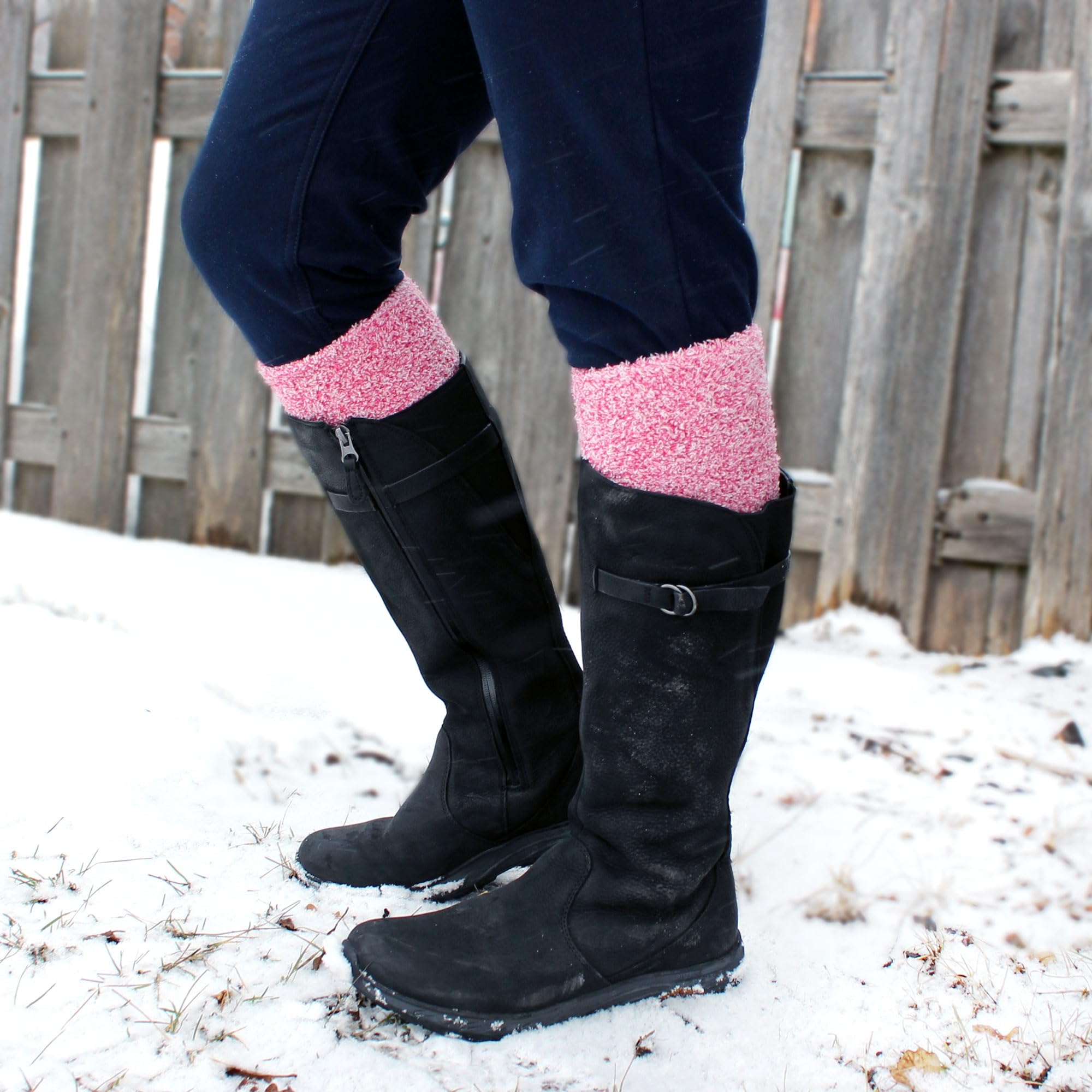 Women's Soft Cozy Fuzzy Feather Knee High Socks - Warm Winter Socks for Women, Perfect for Cold Weather, Lounge, Home & Outdoor Activities
