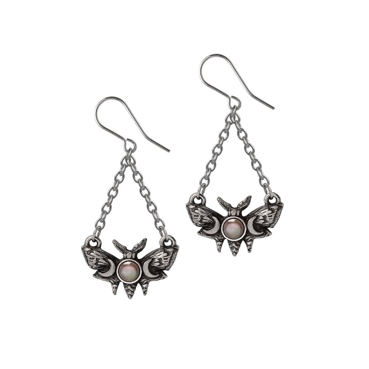 Moon Moth Earrings for Women - Handmade Boho Silver Jewelry - Perfect for Date Night & Festival Outfits