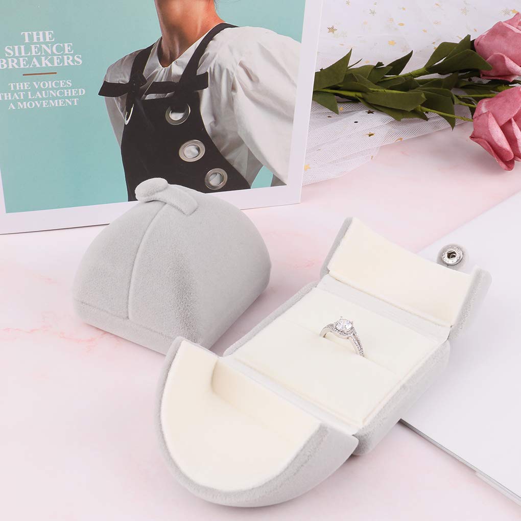 Rolin Roly Velvet Jewelry Box - Soft Flocked Necklace & Bracelet Storage Display Case for Pendants (Gray) | Perfect for Gift Wrapping, Jewelry Organization & Retail Displays