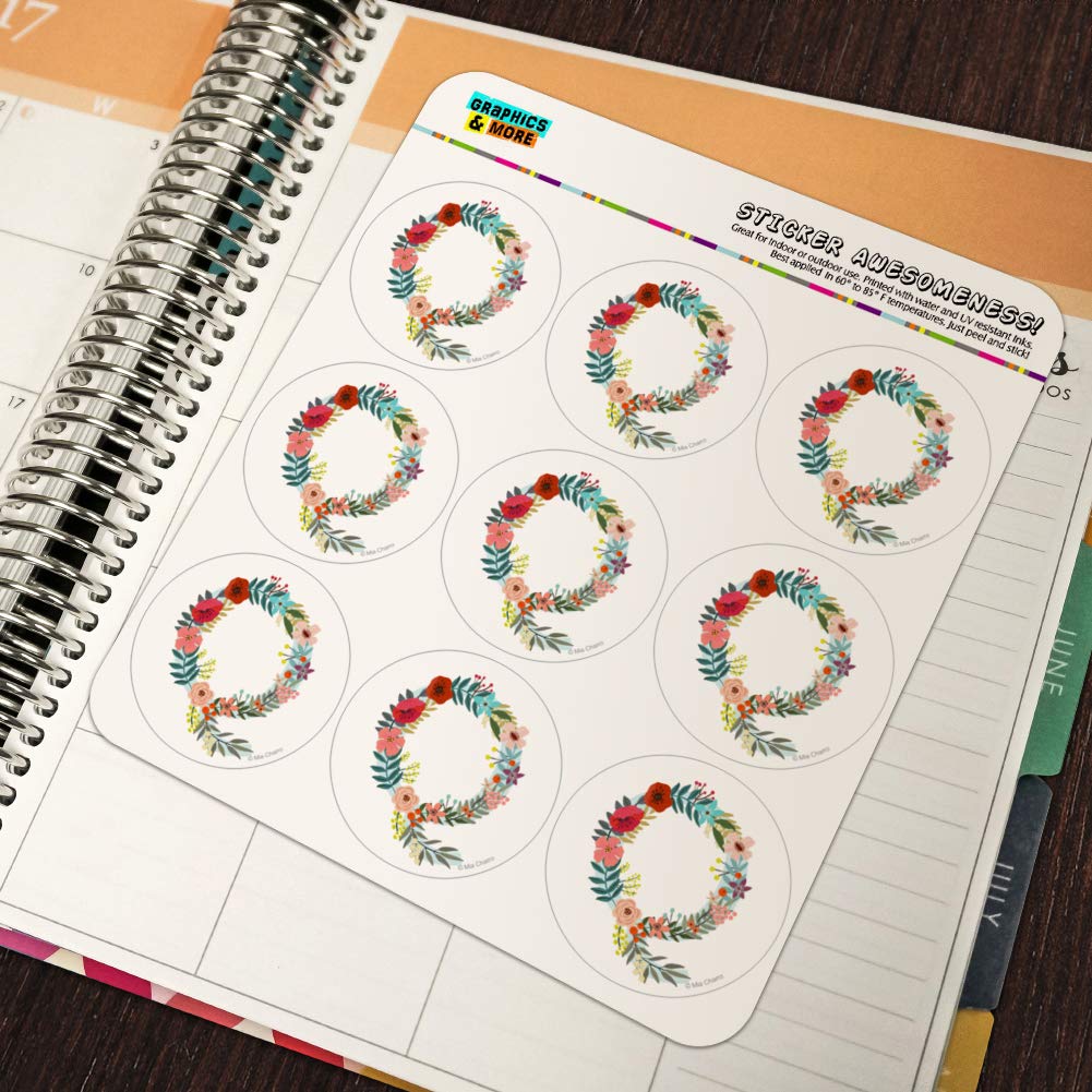 Floral Monogram Letter Q Stickers for Planners, Calendars, Scrapbooking & DIY Crafts - Perfect for Bullet Journals, Scrapbook Pages, and Handmade Greeting Cards