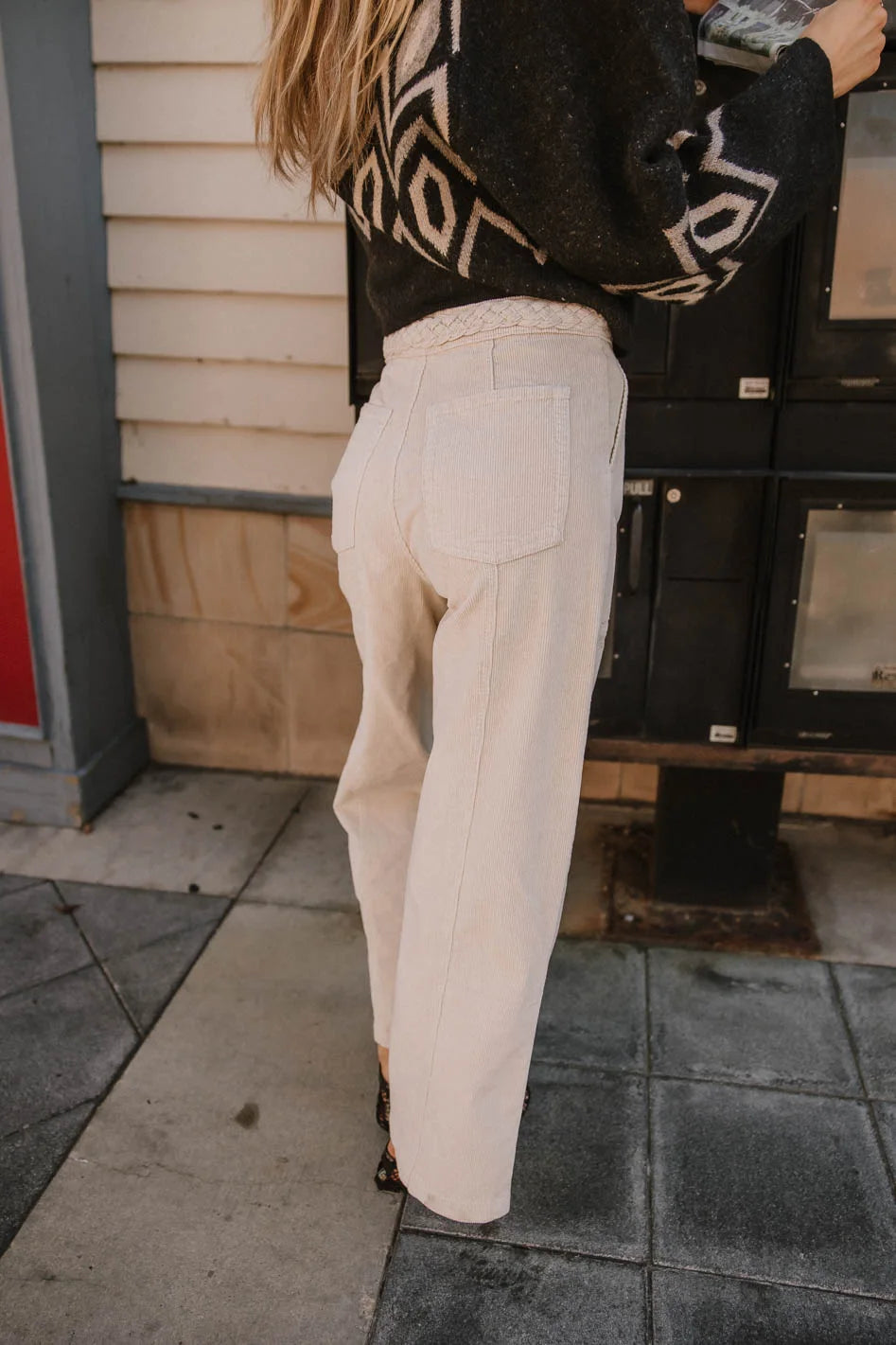 Ariella Women's Corduroy Pants in Ivory - Soft & Comfortable High-Waisted Trousers for Fall & Winter | Perfect for Casual Outfits, Office Wear & Weekend Errands