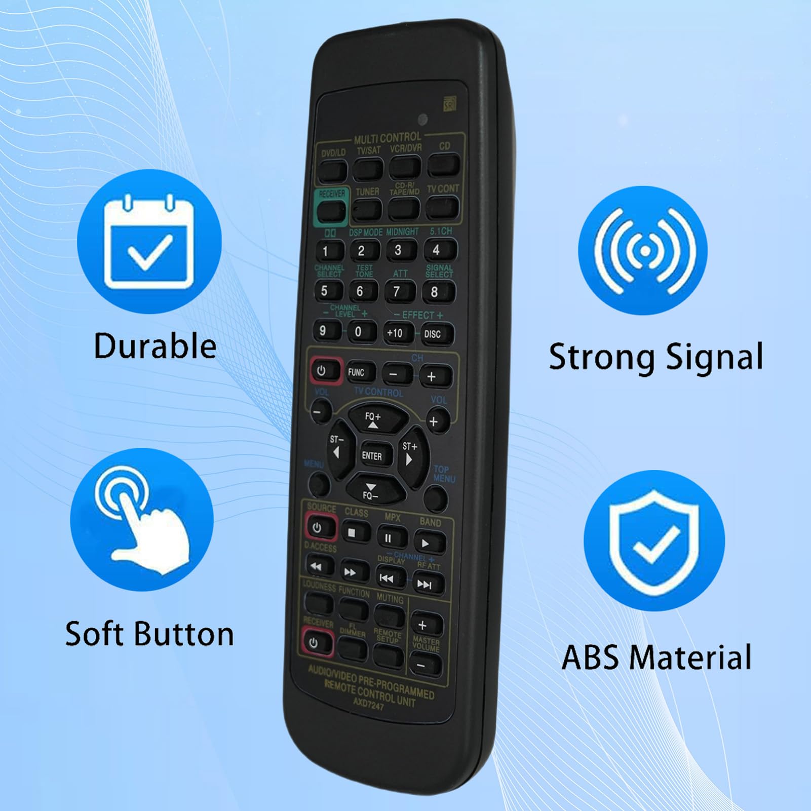Original Replacement Remote Control for Pioneer VSX-D209/D309/D409/D411/D412/D510/D511/609RDS/D3/D3S/D412S/709RDS AV Receiver - Perfect for Home Theater & Audio System Control
