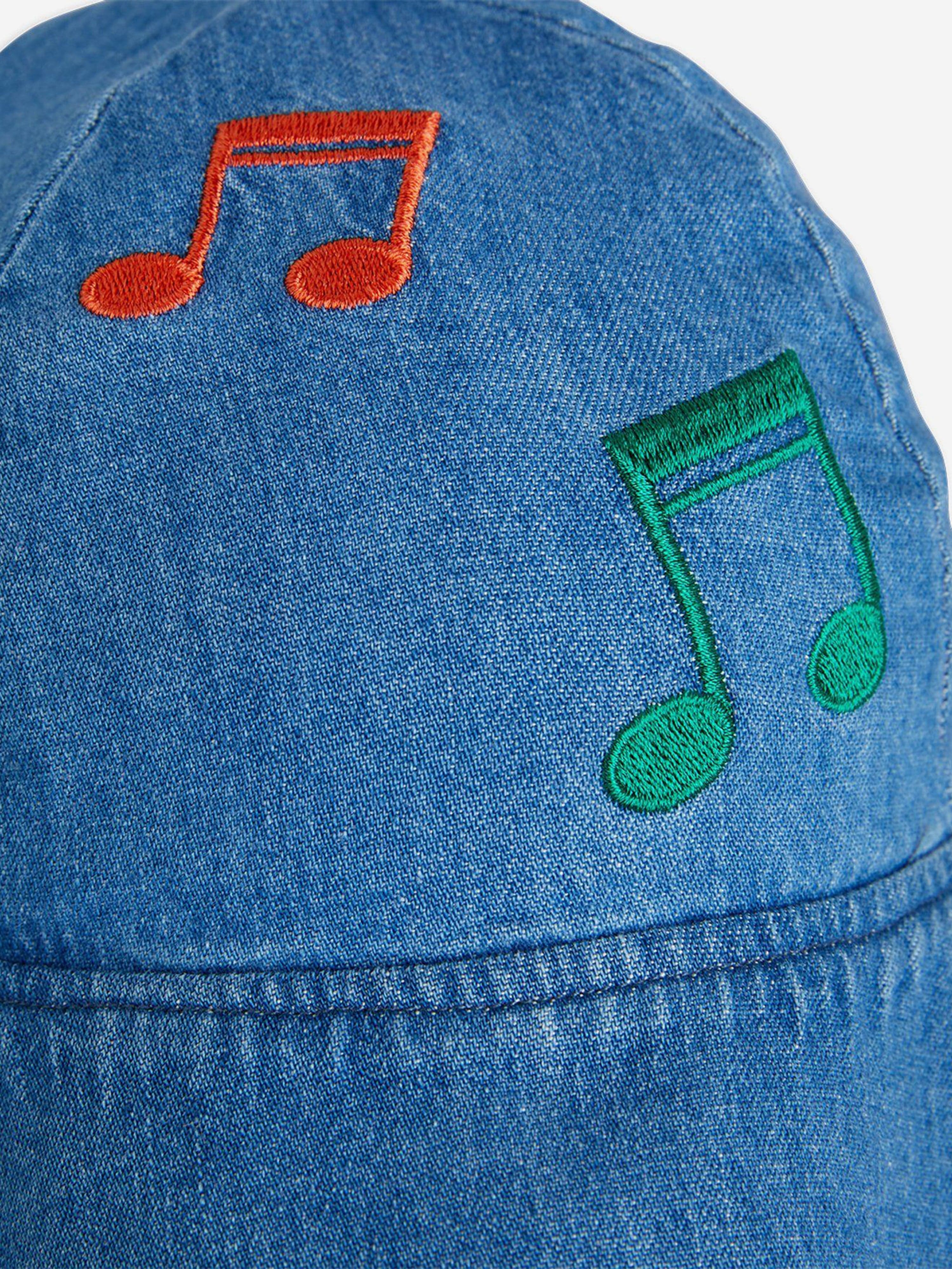 Blue Embroidered Sun Hat for Baby Girls - Perfect for Beach, Park & Outdoor Summer Adventures