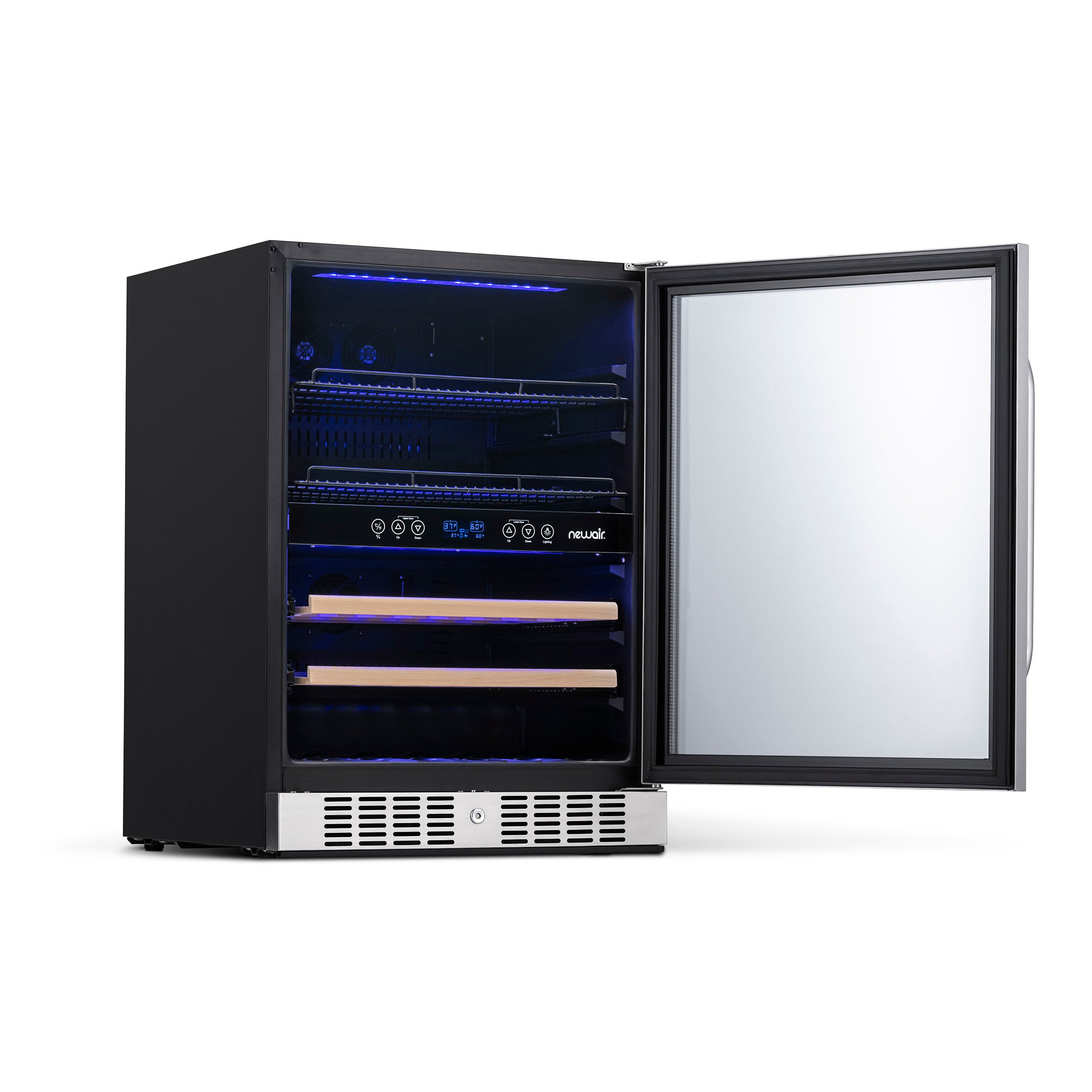 Newair® 70 Can 20 Bottle Dual Zone Beverage Refrigerator - Built-in Wine Cooler & Beer Fridge for Home Bar, Kitchen, or Office Use