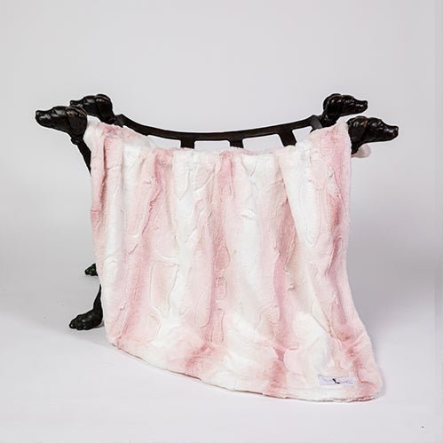 Luxury Pink Angora Cashmere Dog Blanket - Ultra Soft & Warm Pet Blanket for Small to Large Dogs - Perfect for Beds, Couches & Travel Use