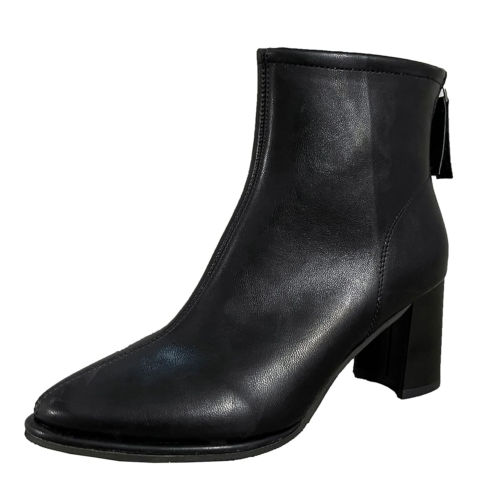 Women's Fashion Boots - Breathable Chunky High Heels Retro Zipper Ankle Boots for Walking, Motorcycle & Winter | Chelsea, Cowboy, Combat & Goth Style | Perfect for Daily Wear, Night Out & Outdoor Activities