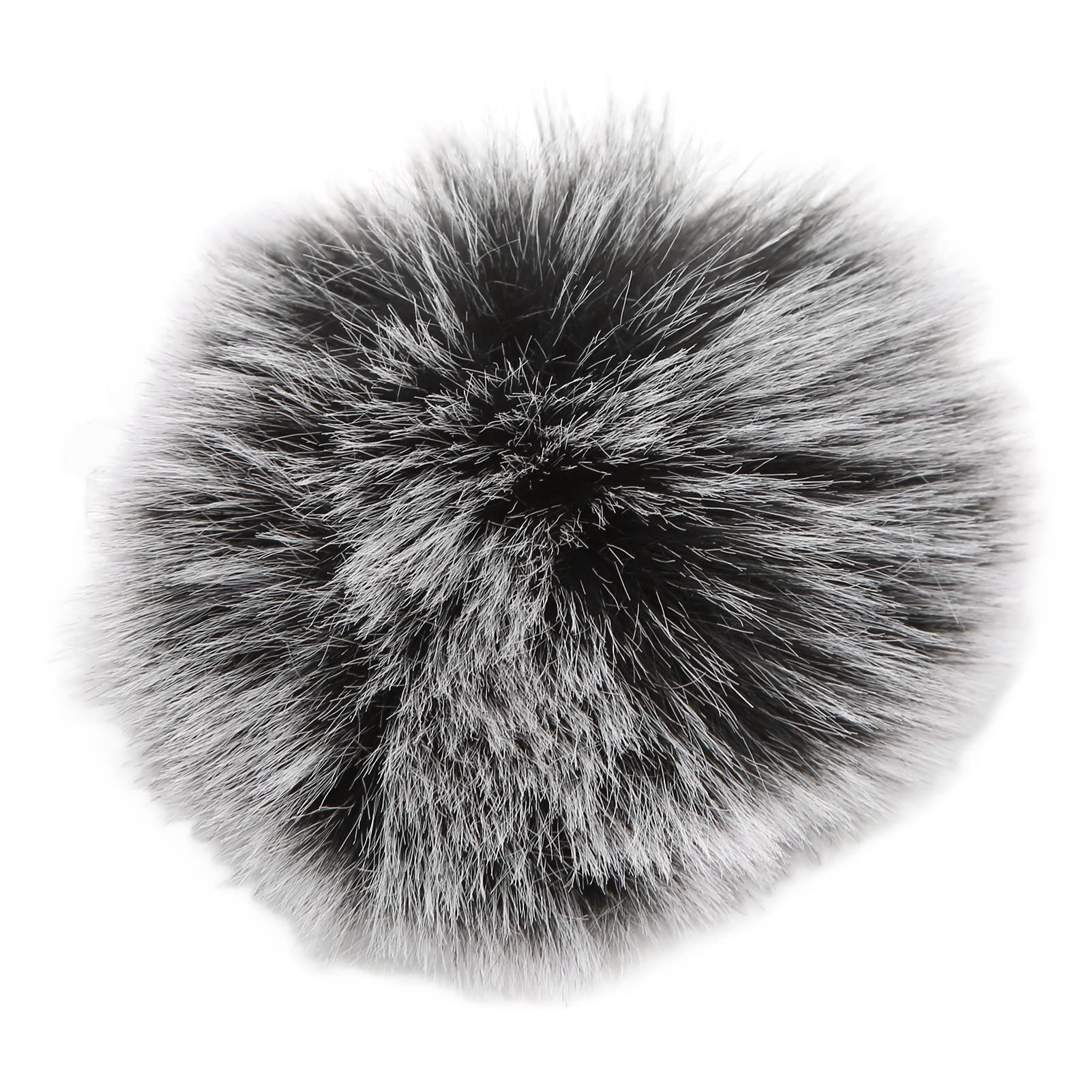 Premium Artificial Fur Lapel Mic Windscreen - Soft Delicate Lavalier Microphone Cover for Outdoor Recording (Black & White) - Perfect for Podcasting, Interviews & Video Production
