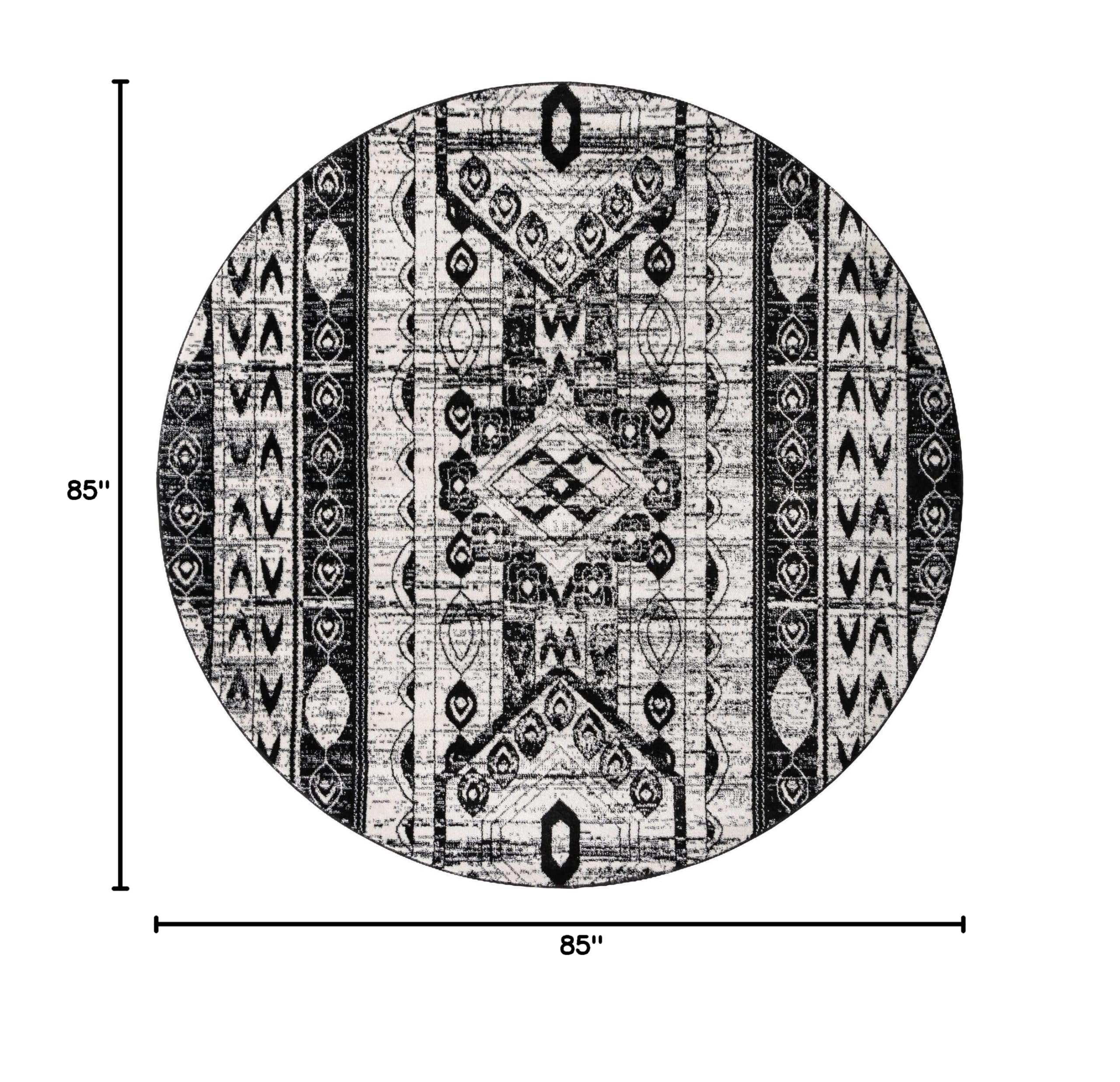 Unique Loom Portland Collection Round Area Rug - 7'1