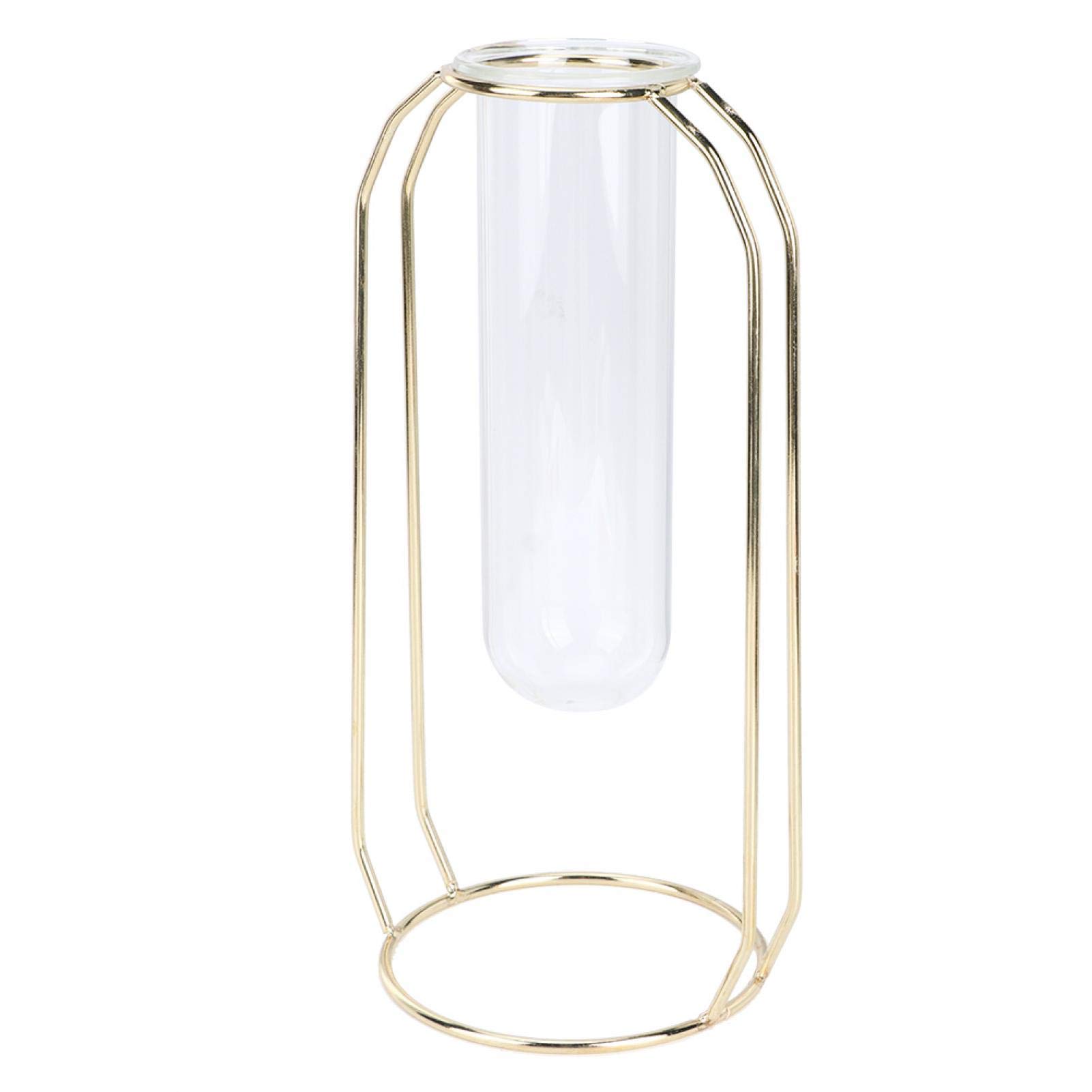 Oumefar Modern Hydroponic Plant Vases - Self Watering Flower Pots for Indoor Plants, Home Decor, Office Desk (Golden) - Perfect for Growing Herbs, Succulents, and Small Flowers