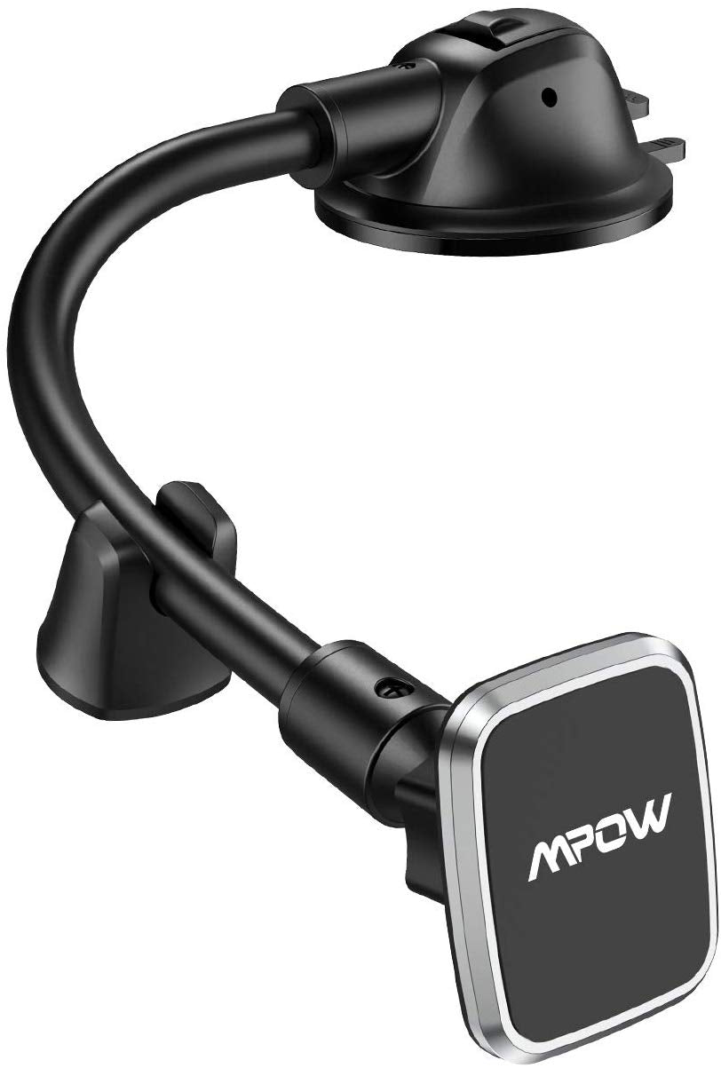 Mpow CA154A Magnetic Car Phone Holder - Strong Suction Cup Dashboard Mount for iPhone, Samsung, GPS - Hands-Free Driving & Navigation Accessory