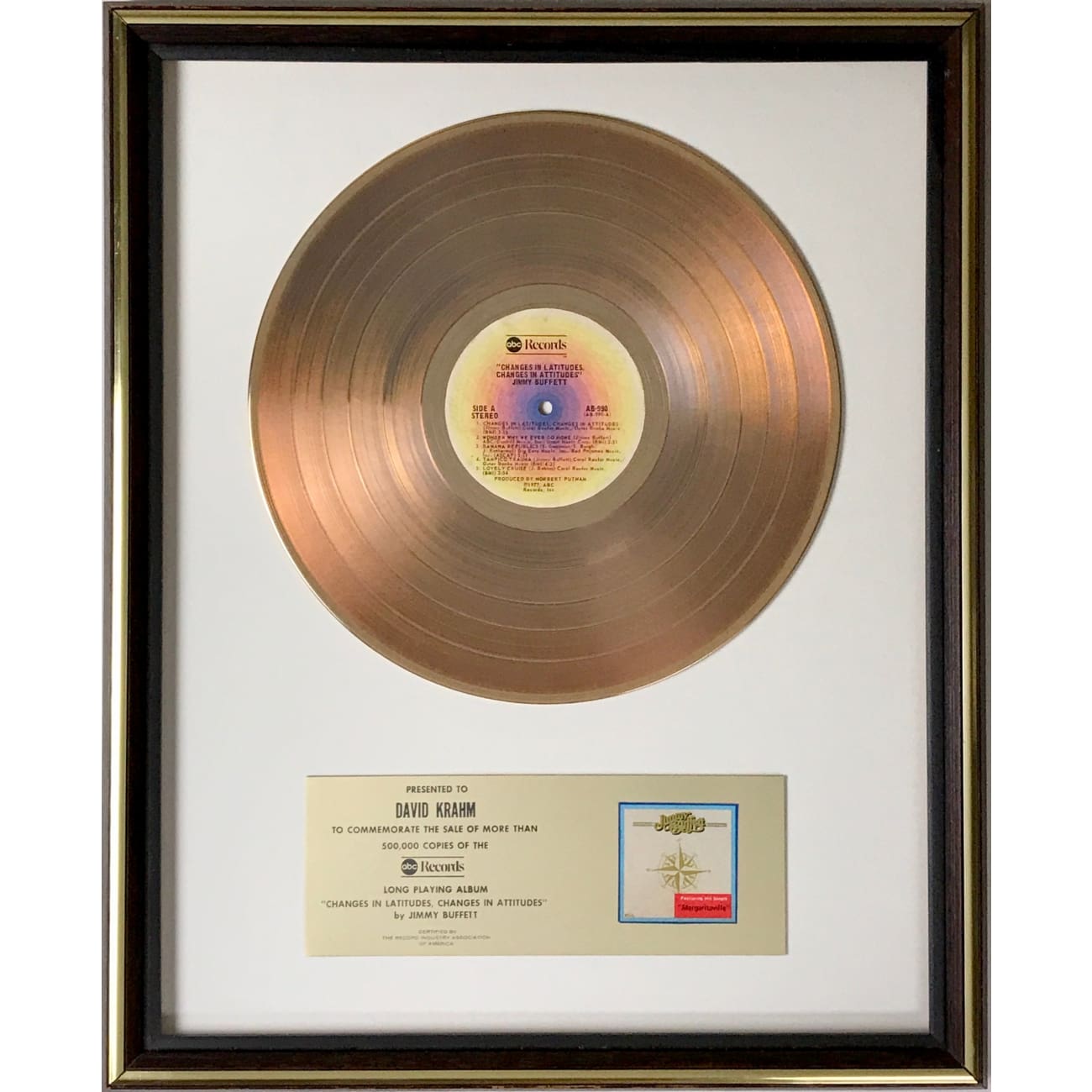Jimmy Buffett Changes In Latitudes Changes In Attitudes Vinyl Record 1977 ABC Records Award - Perfect for Beach Parties, Tropical Getaways & Relaxing Summer Evenings