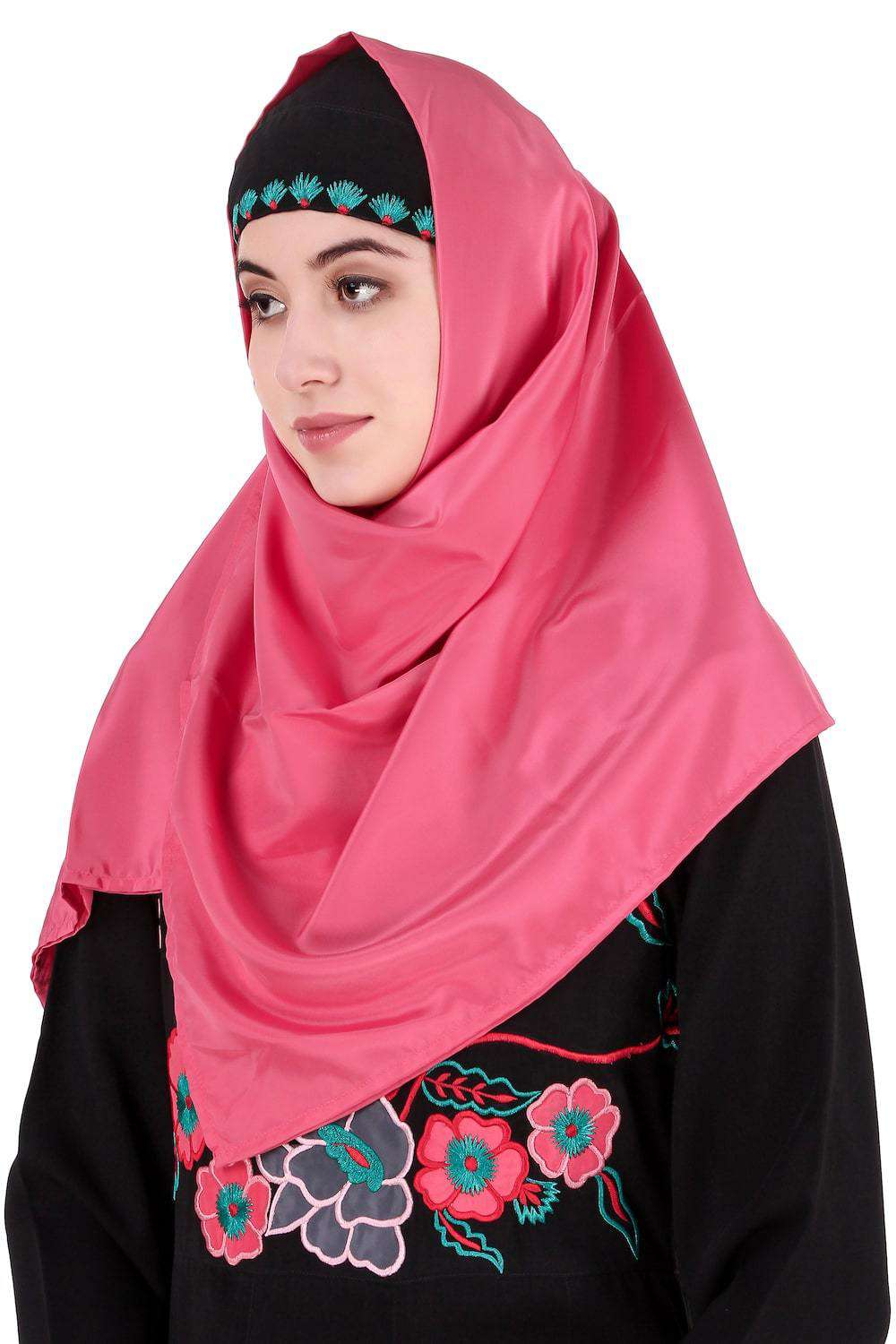 Floral Patchwork Semi-Circular Abaya - Elegant Islamic Dress for Women | Perfect for Prayer, Eid, and Special Occasions