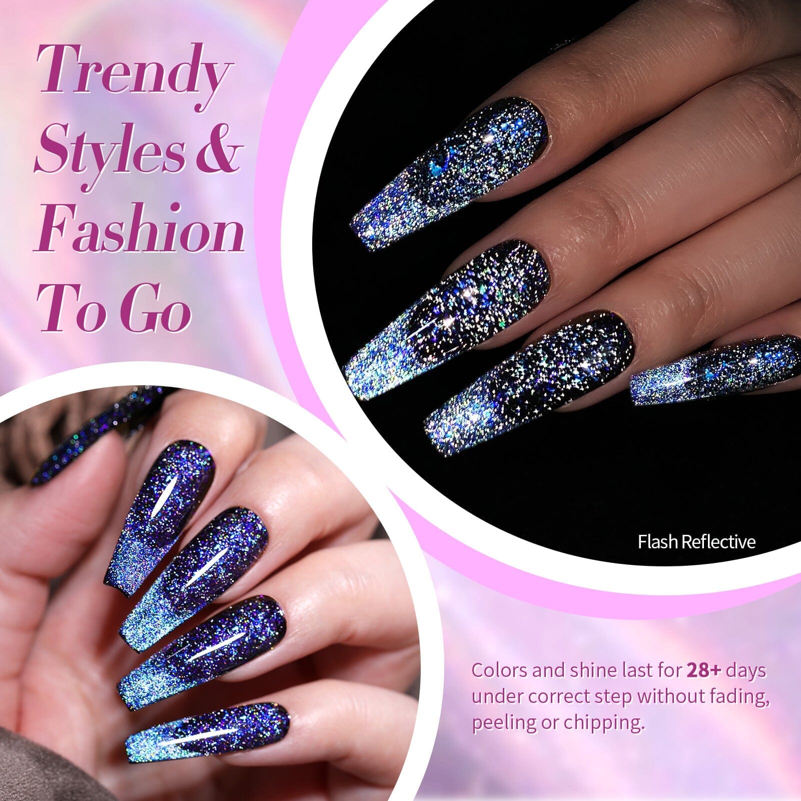 9D Reflective Cat Magnetic Gel Polish with Flakies #01 - 5ml for Stunning Nail Art & Salon Use