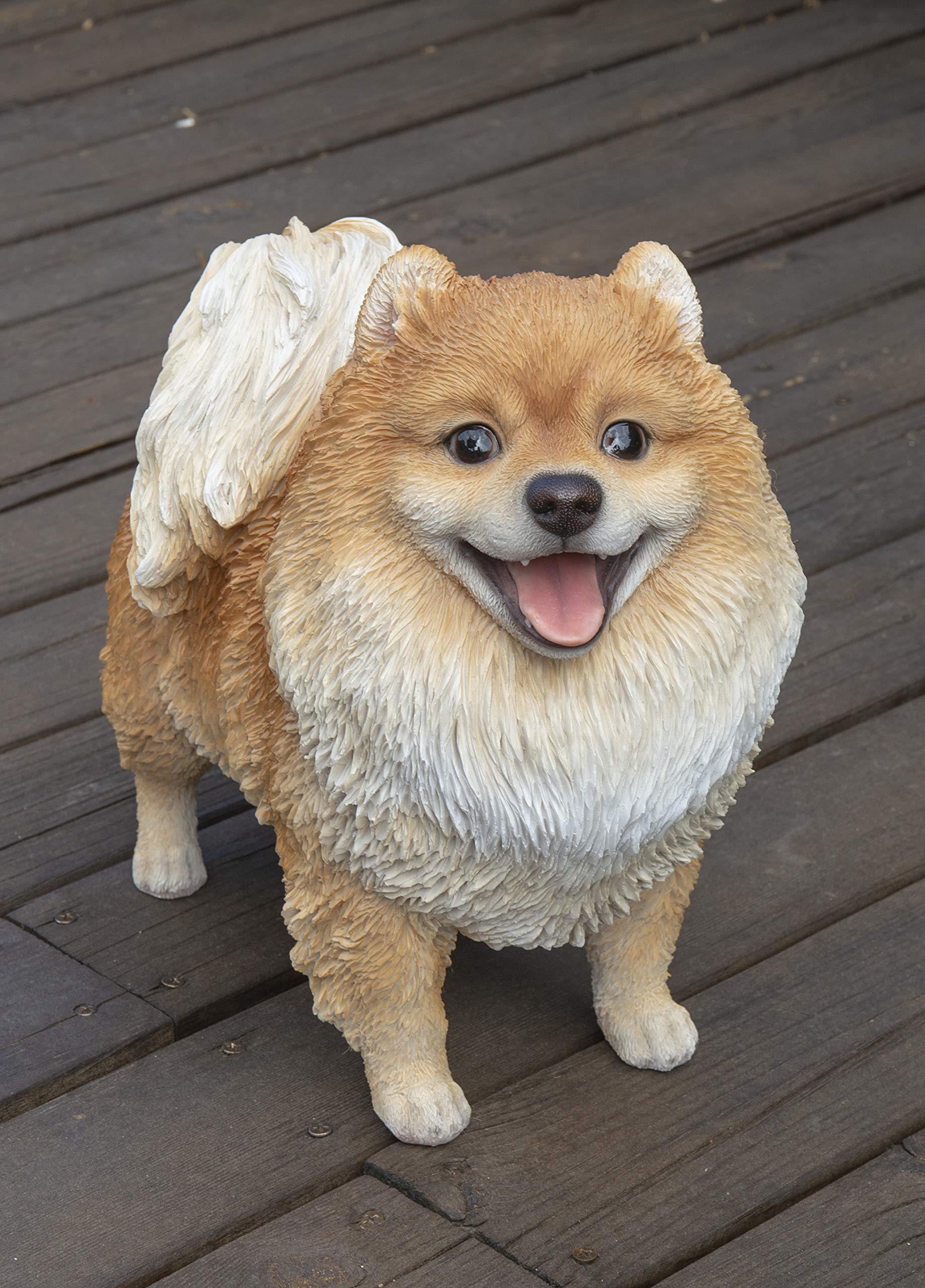 Hi-Line Gift Ltd. Medium Standing Pomeranian Stuffed Animal - Soft Brown Plush Toy for Kids, Home Decor, and Gift Giving | Perfect for Nursery, Bedroom, and Collectors