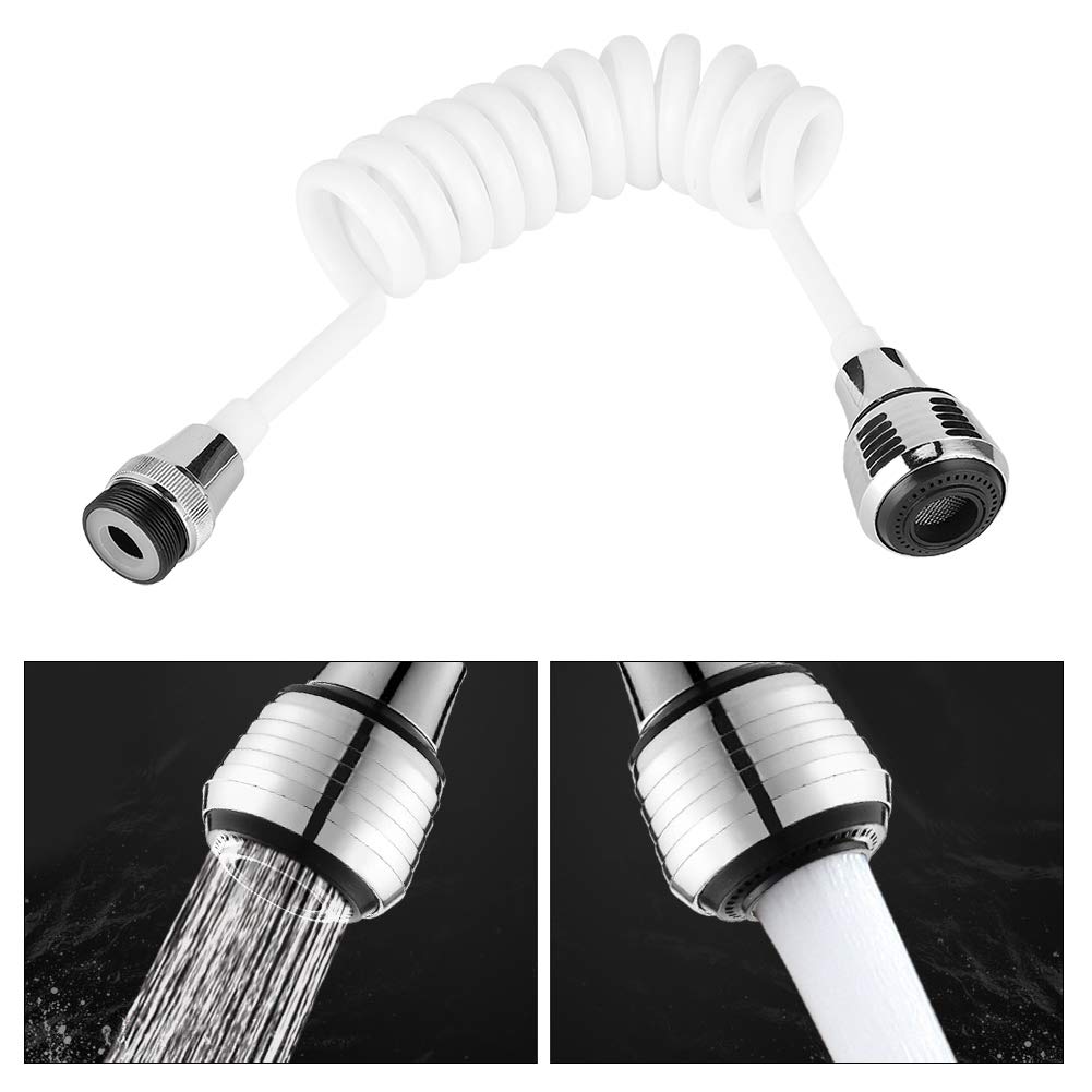 **TopinCN Sink Faucet Sprayer Attachment – Extendable Long Hose Kitchen Faucet Extender with Retractable Foaming Water Tap for Household Use (White) – Perfect for Washing Dishes, Fruits & Vegetables**