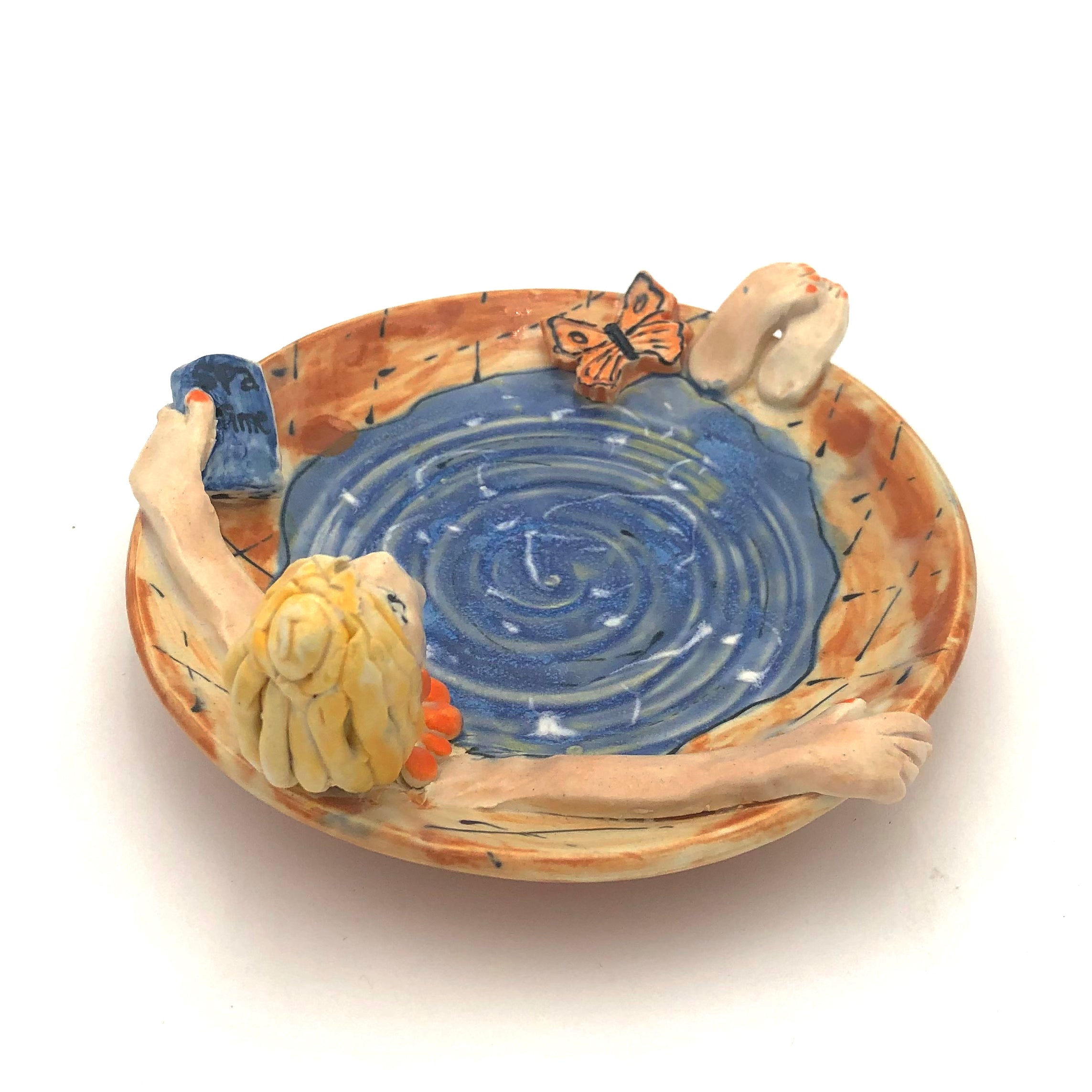 Sullivan Soap Dish with Drain Holes - Elegant Ceramic Bathroom Organizer for Showers & Bathtubs - Perfect for Relaxing Baths with a Book - #DS1641